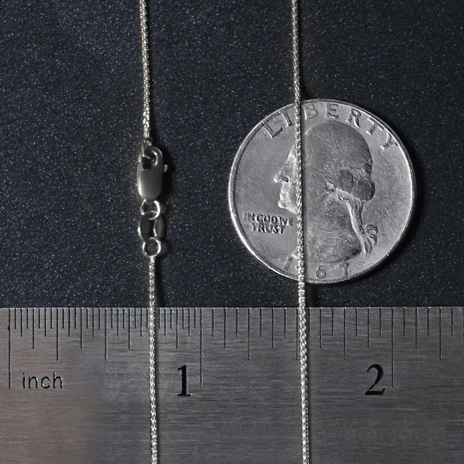 14k White Gold Round Wheat Chain 0.80mm - Image 5