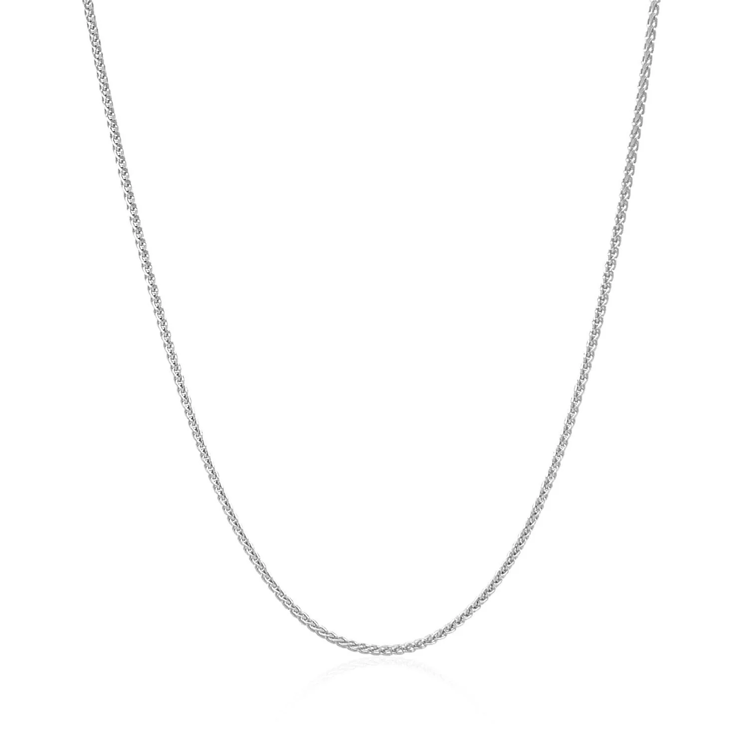 14k White Gold Round Wheat Chain 1.0mm - Image 2