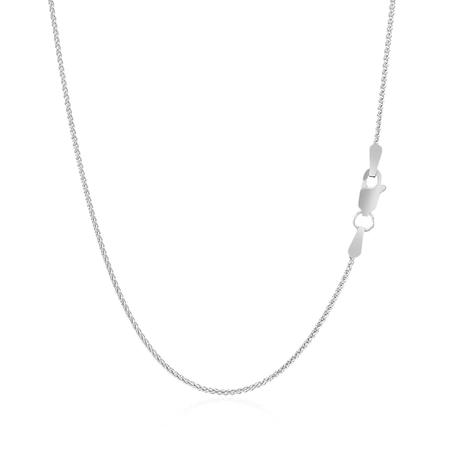 14k White Gold Round Wheat Chain 1.0mm - Image 3