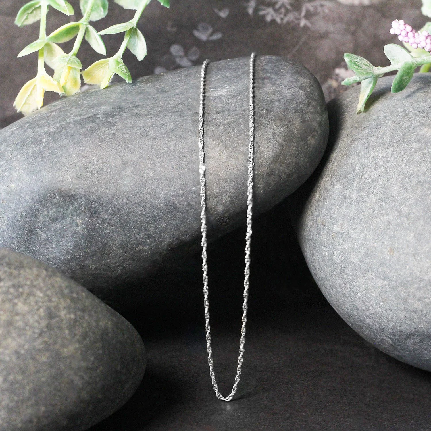 14k White Gold Singapore Chain 1.0mm - Image 12