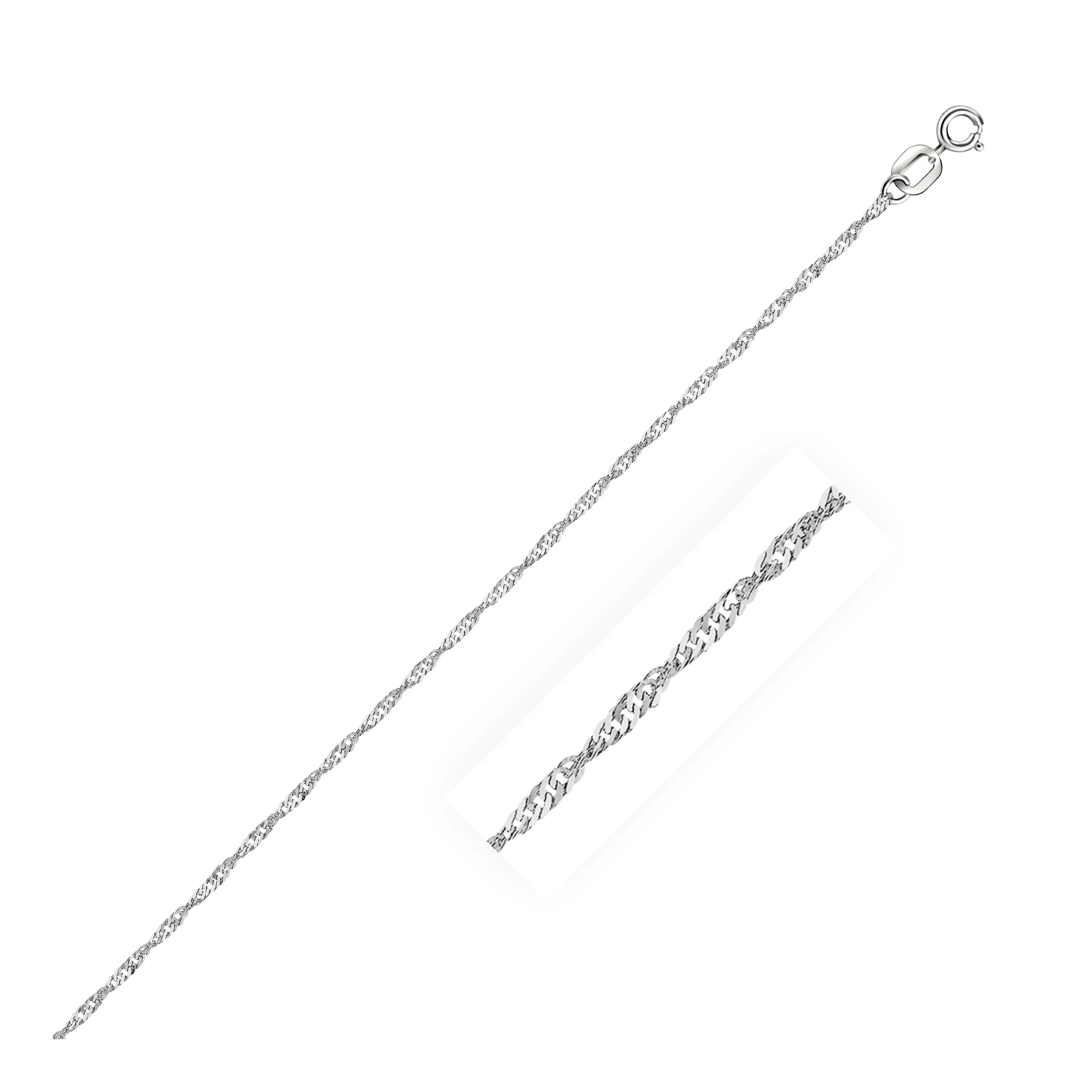 14k White Gold Singapore Chain 1.0mm - Image 15
