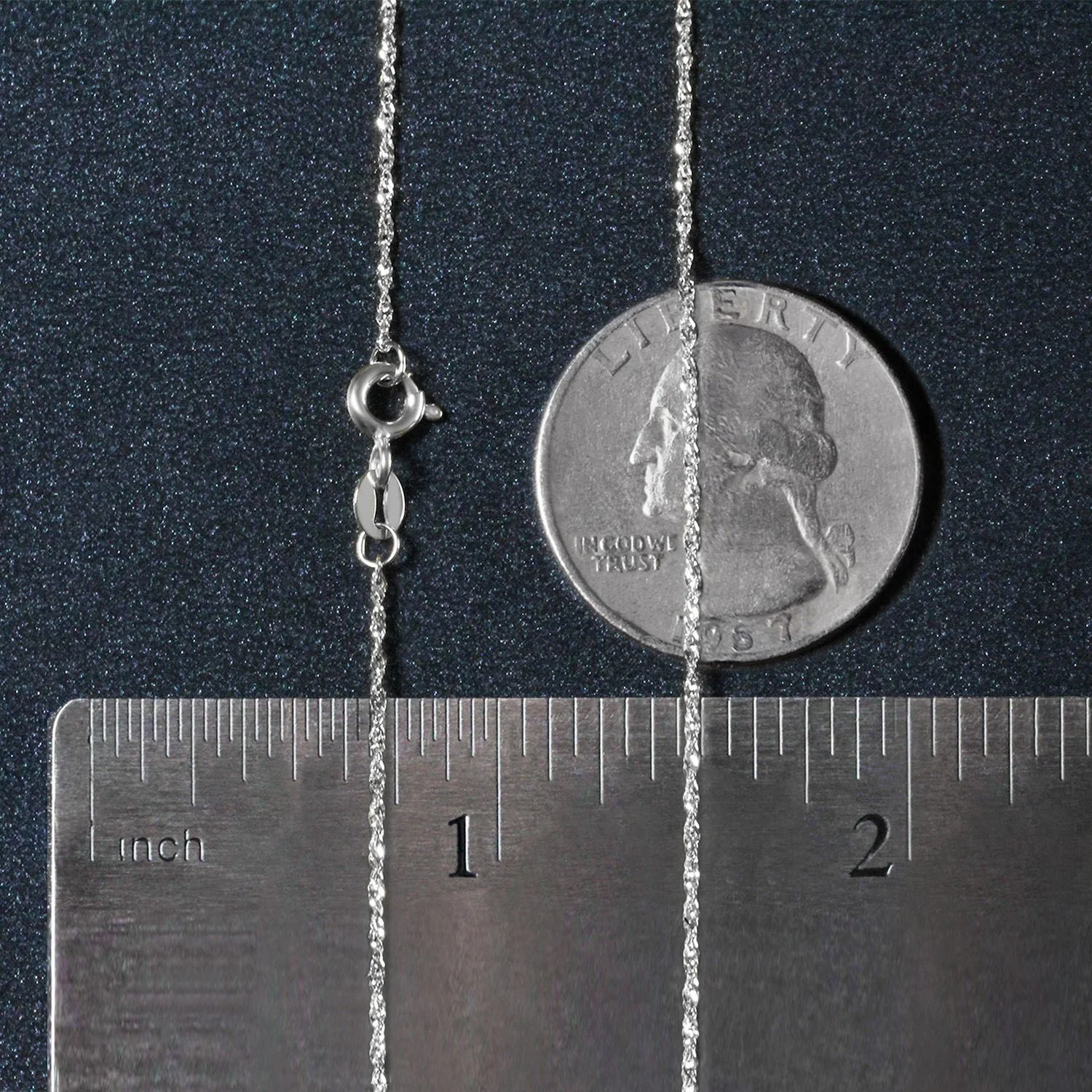 14k White Gold Singapore Chain 1.0mm - Image 30