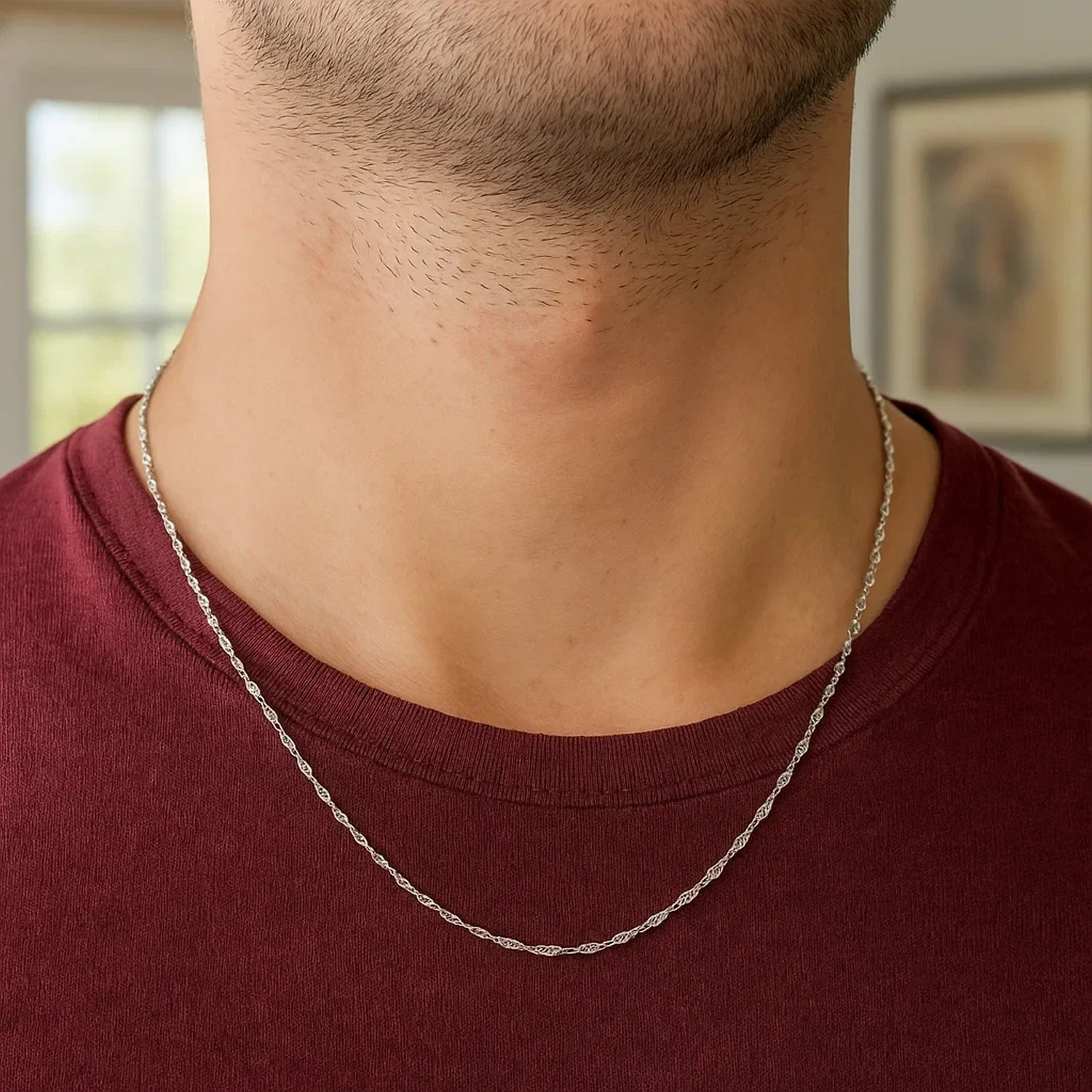 14k White Gold Singapore Chain 1.0mm - Image 39