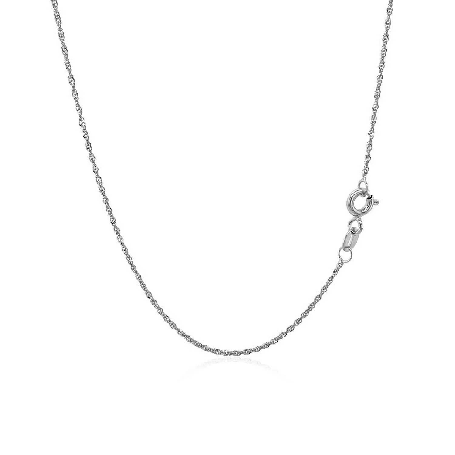 14k White Gold Singapore Chain 1.0mm - Image 6