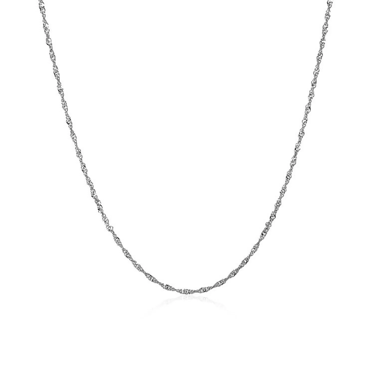 14k White Gold Singapore Chain 1.0mm - Image 8