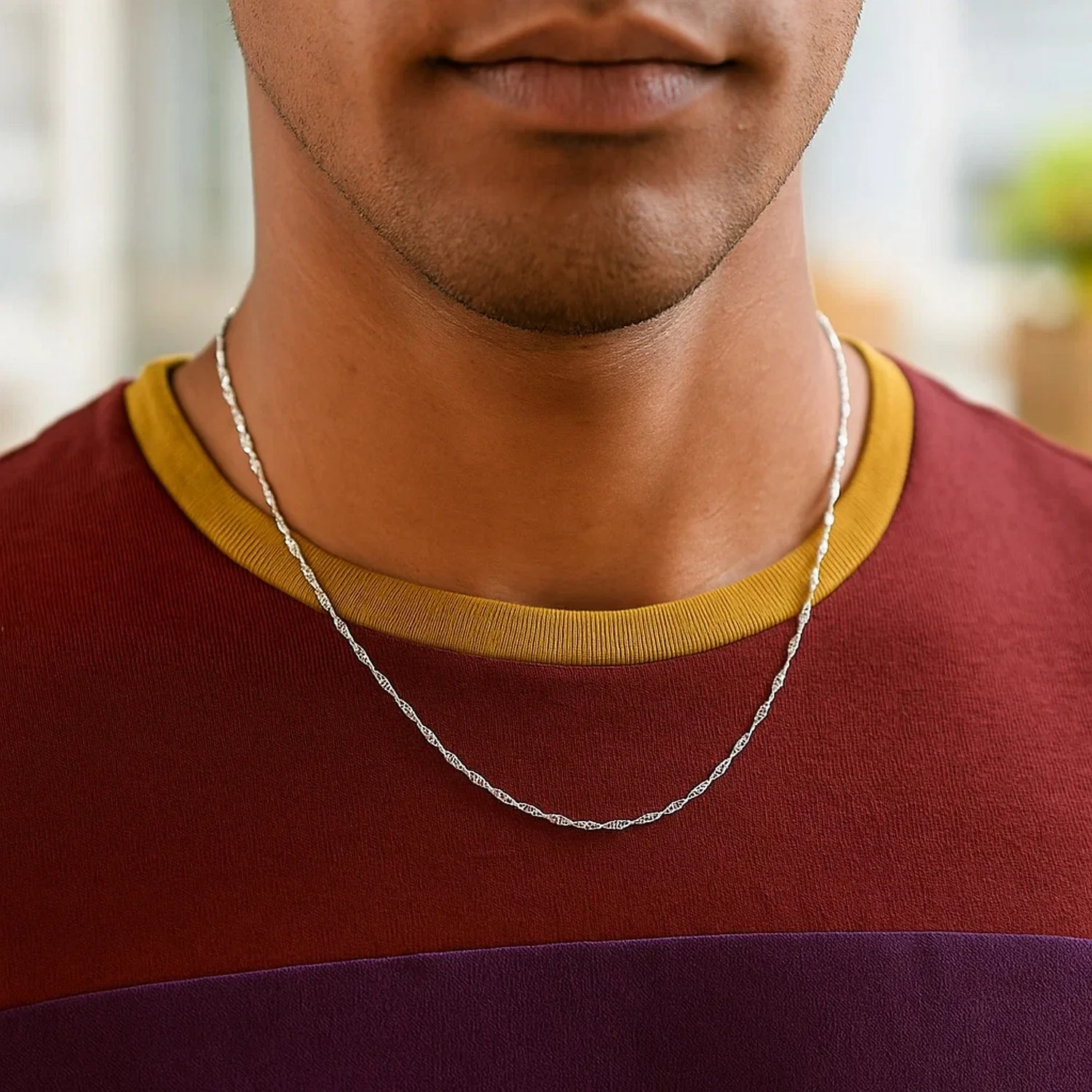 14k White Gold Singapore Chain 1.5mm - Image 11
