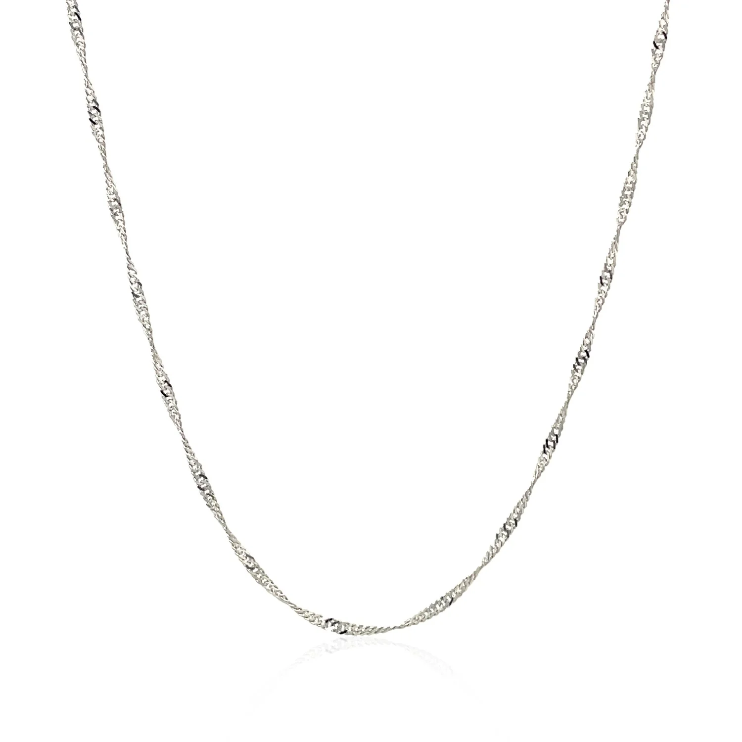 14k White Gold Singapore Chain 1.5mm - Image 6