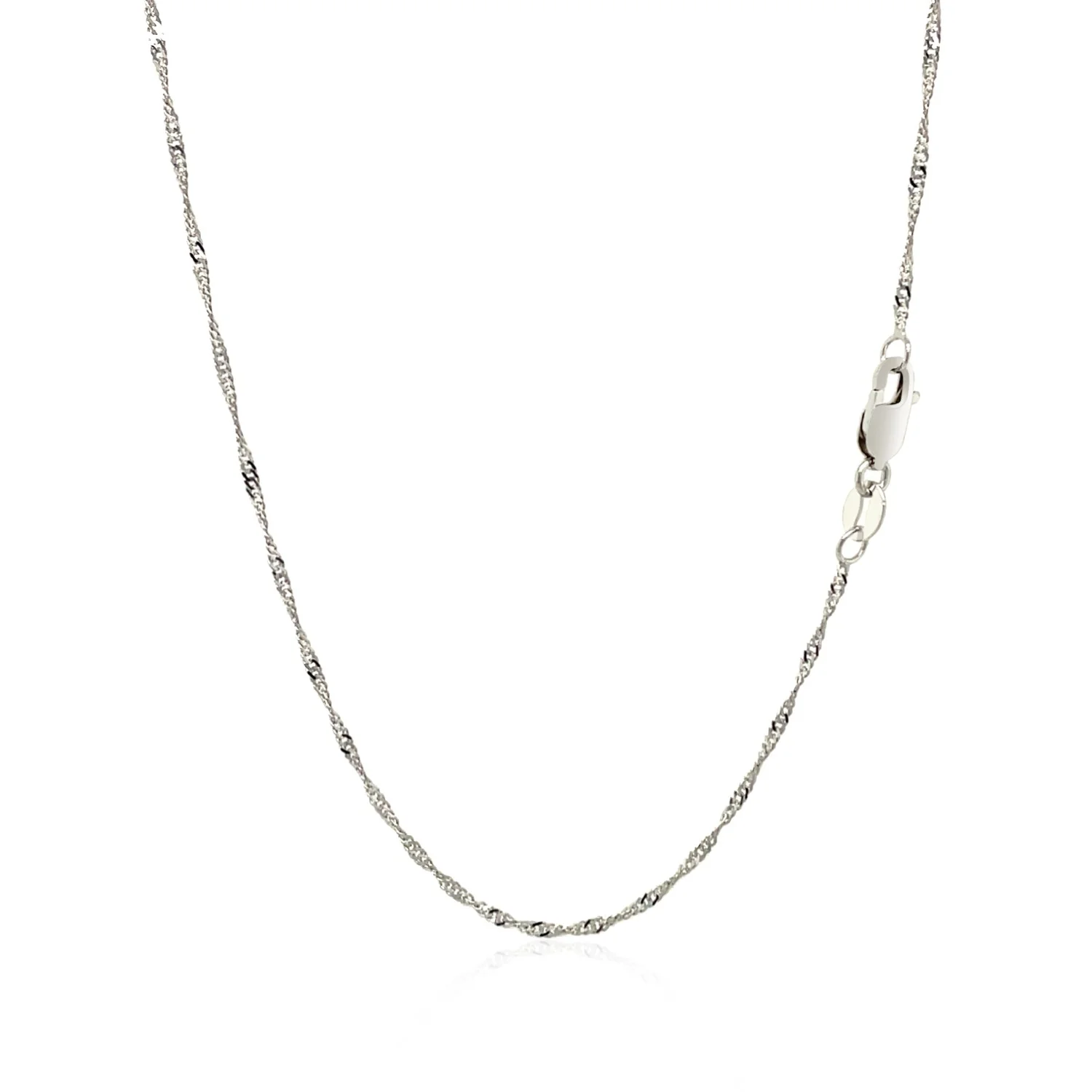14k White Gold Singapore Chain 1.5mm - Image 8