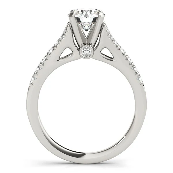 14k White Gold Split Shank Prong Set Diamond Engagement Ring (1 3/8 cttw) - Image 2