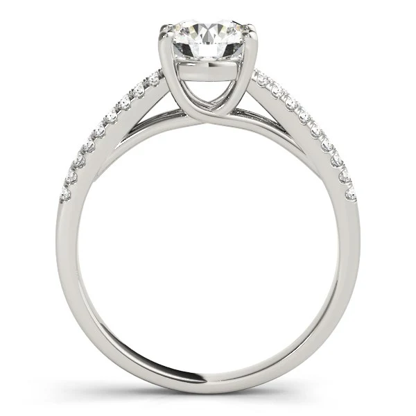 14k White Gold Split Shank Round Diamond Engagement Ring (1 1/8 cttw) - Image 4