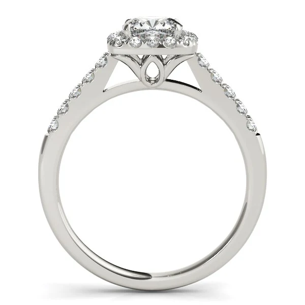 14k White Gold Square Outer Shape Round Diamond Engagement Ring (3/4 cttw) - Image 2