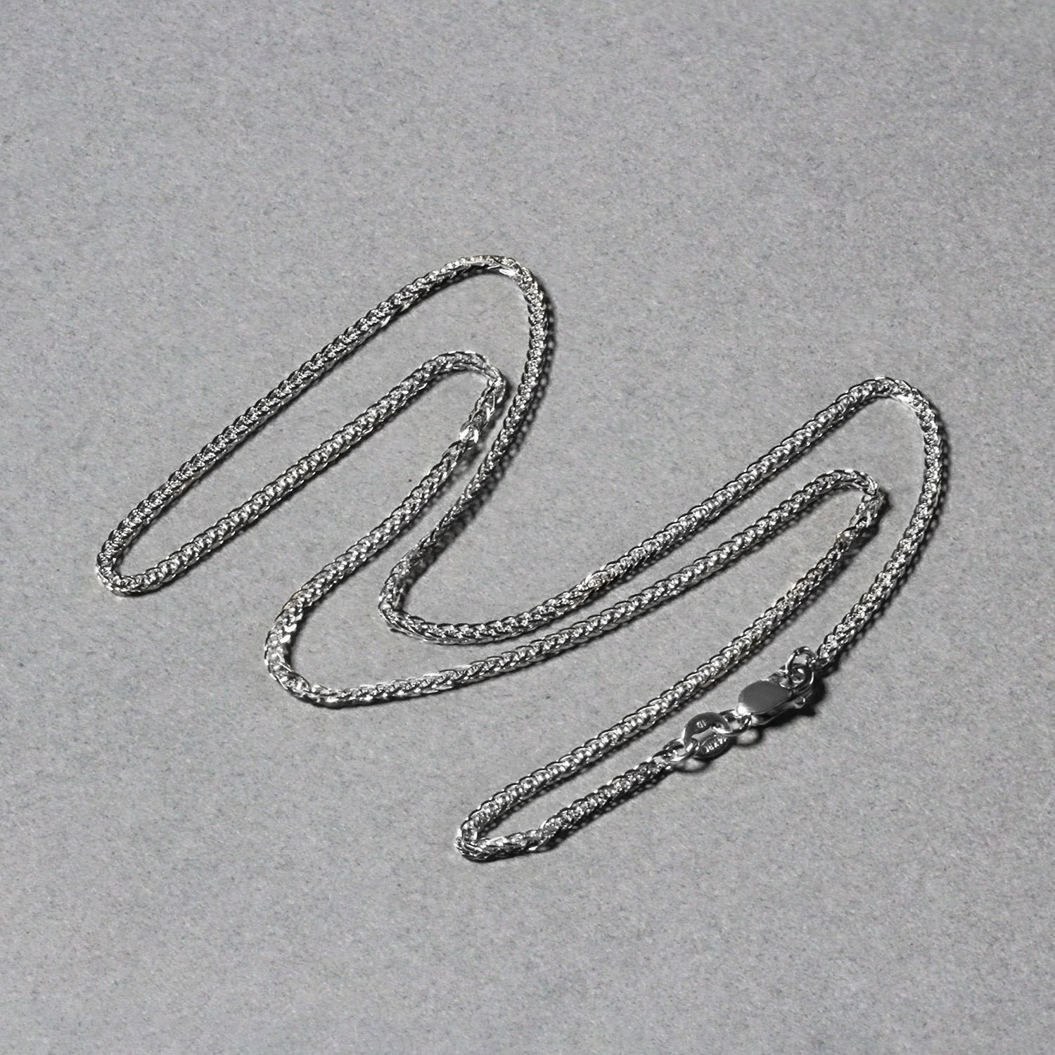 14k White Gold Square Wheat Chain (1.8mm) - Image 3