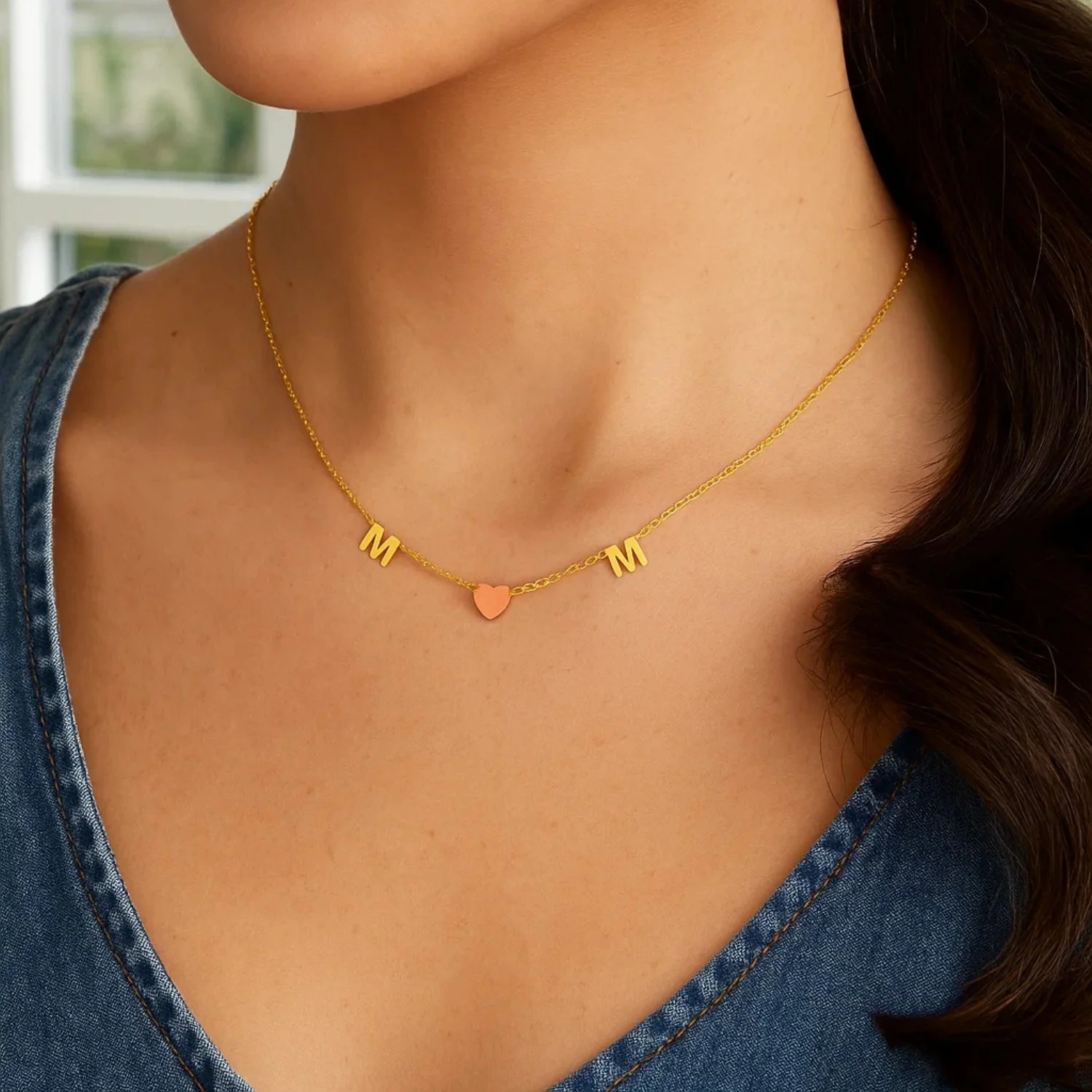 14k Yellow and Rose Gold Mom Necklace - Image 4