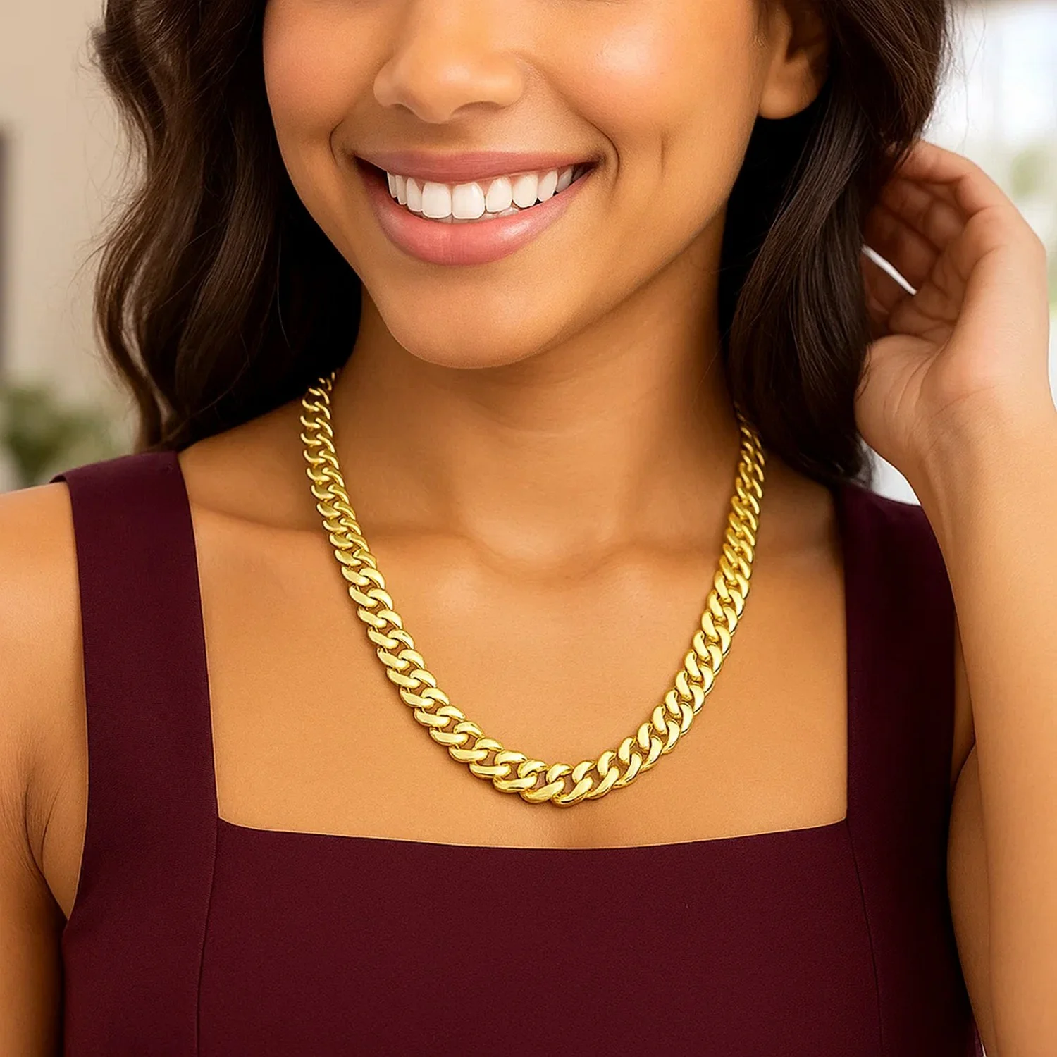 14k Yellow Gold 22 inch Polished Curb Chain Necklace - Image 13
