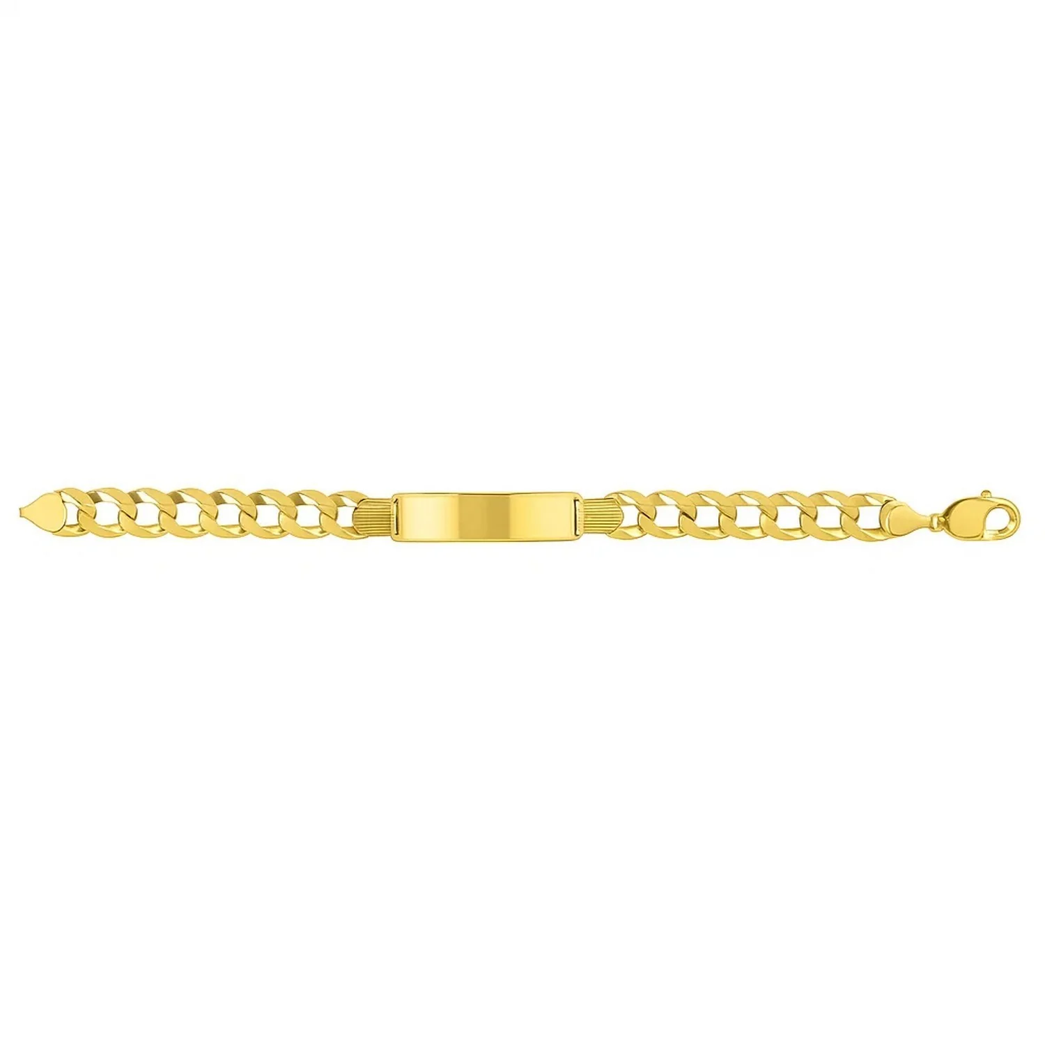 14k Yellow Gold 8 1/2 inch Mens Wide Curb Chain ID Bracelet - Image 6