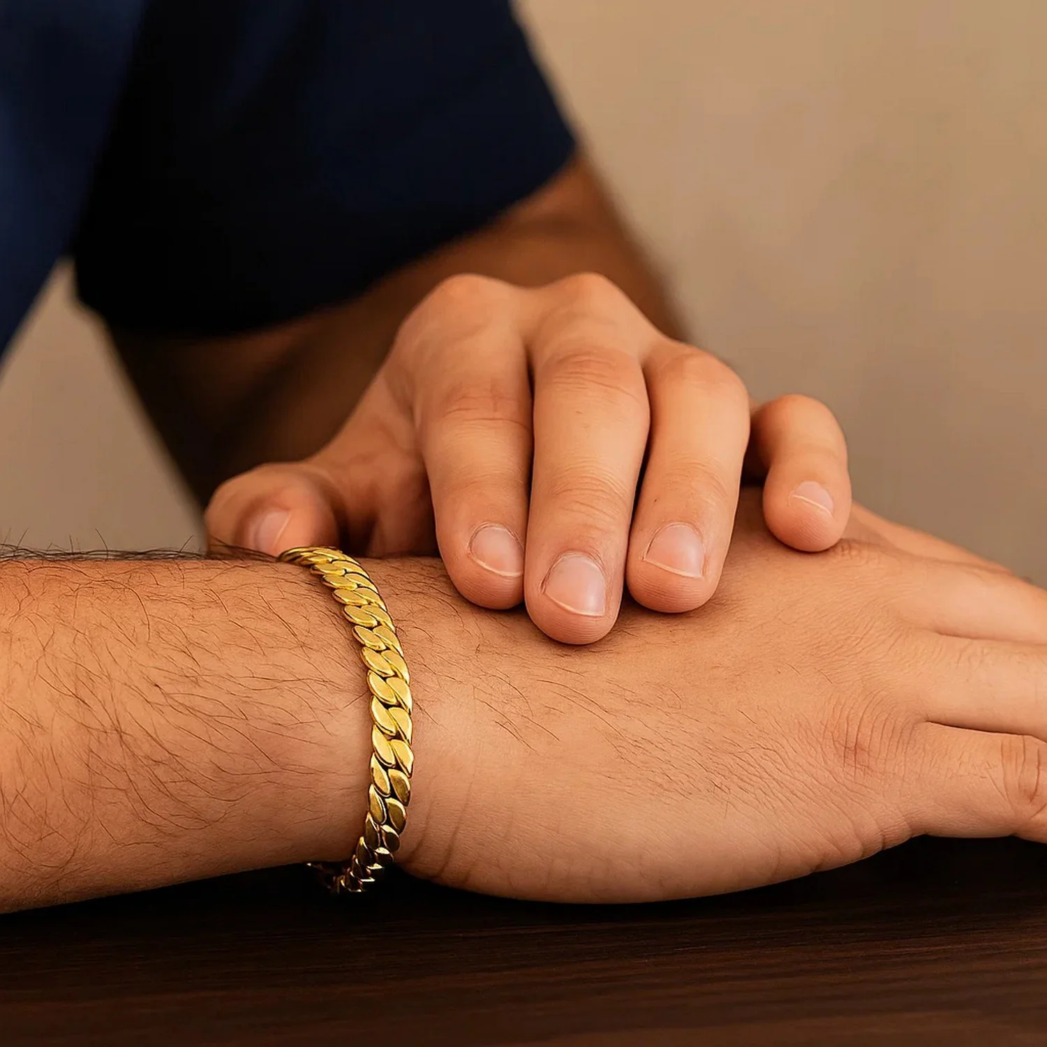 14k Yellow Gold 8 inch Mens Curb Chain Bracelet - Image 5