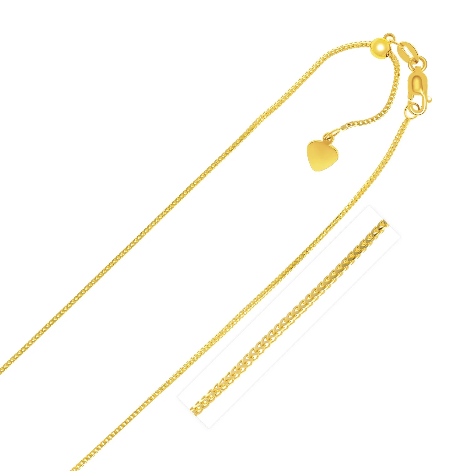 14k Yellow Gold Adjustable Franco Chain 0.9mm