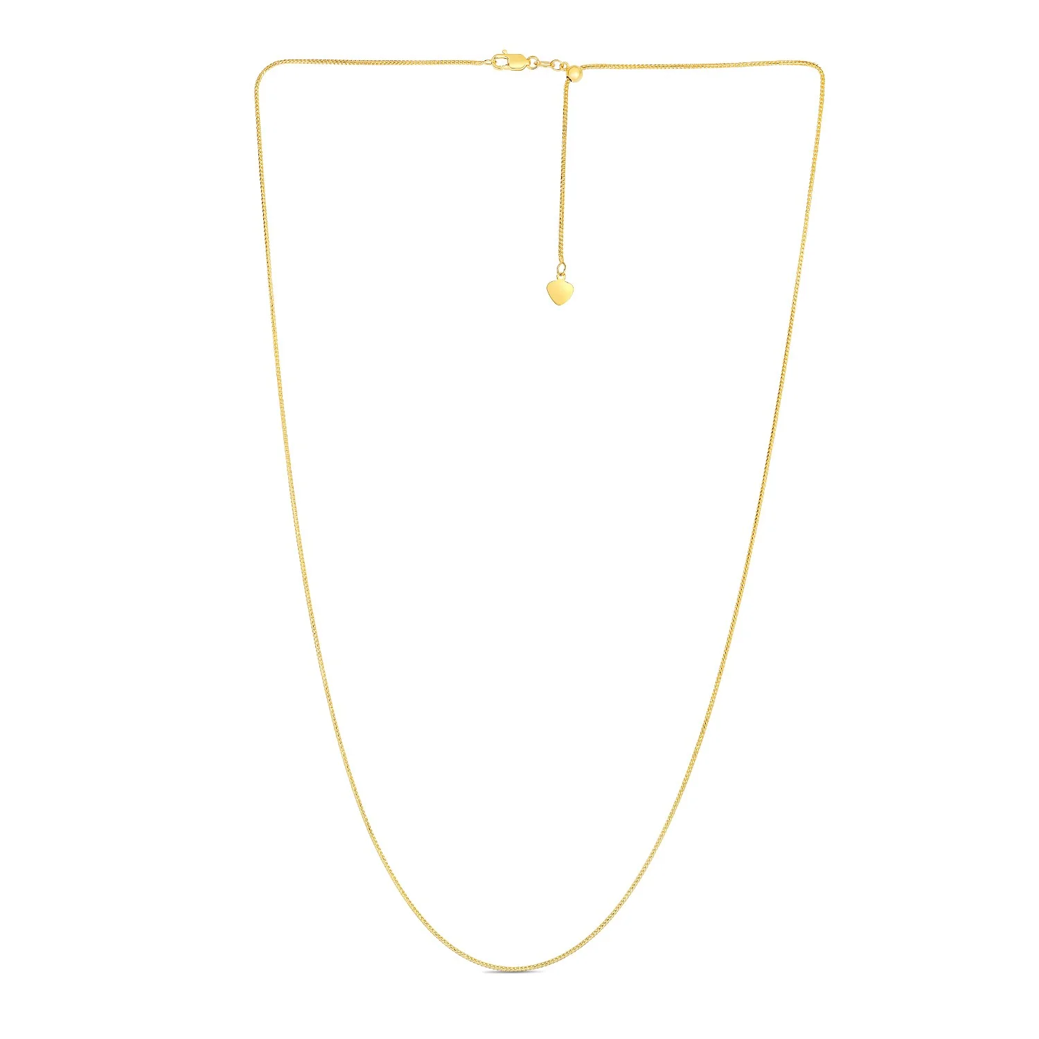 14k Yellow Gold Adjustable Franco Chain 0.9mm - Image 2