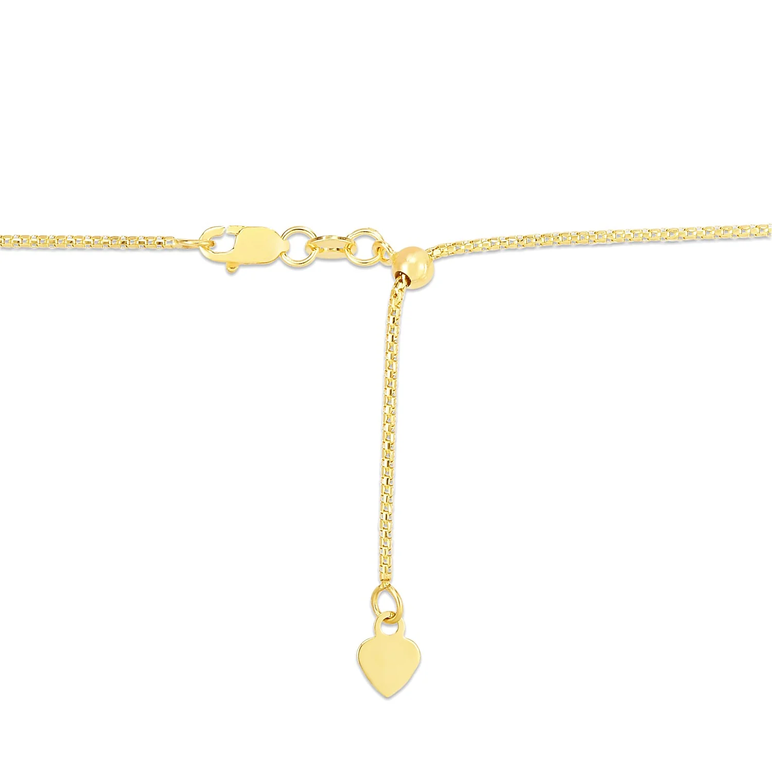 14k Yellow Gold Adjustable Popcorn Chain 1.3mm - Image 3