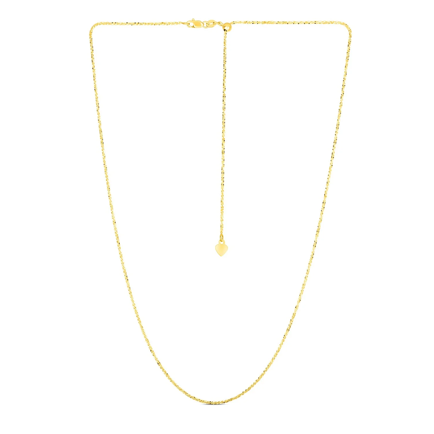 14k Yellow Gold Adjustable Sparkle Chain 1.5mm - Image 2