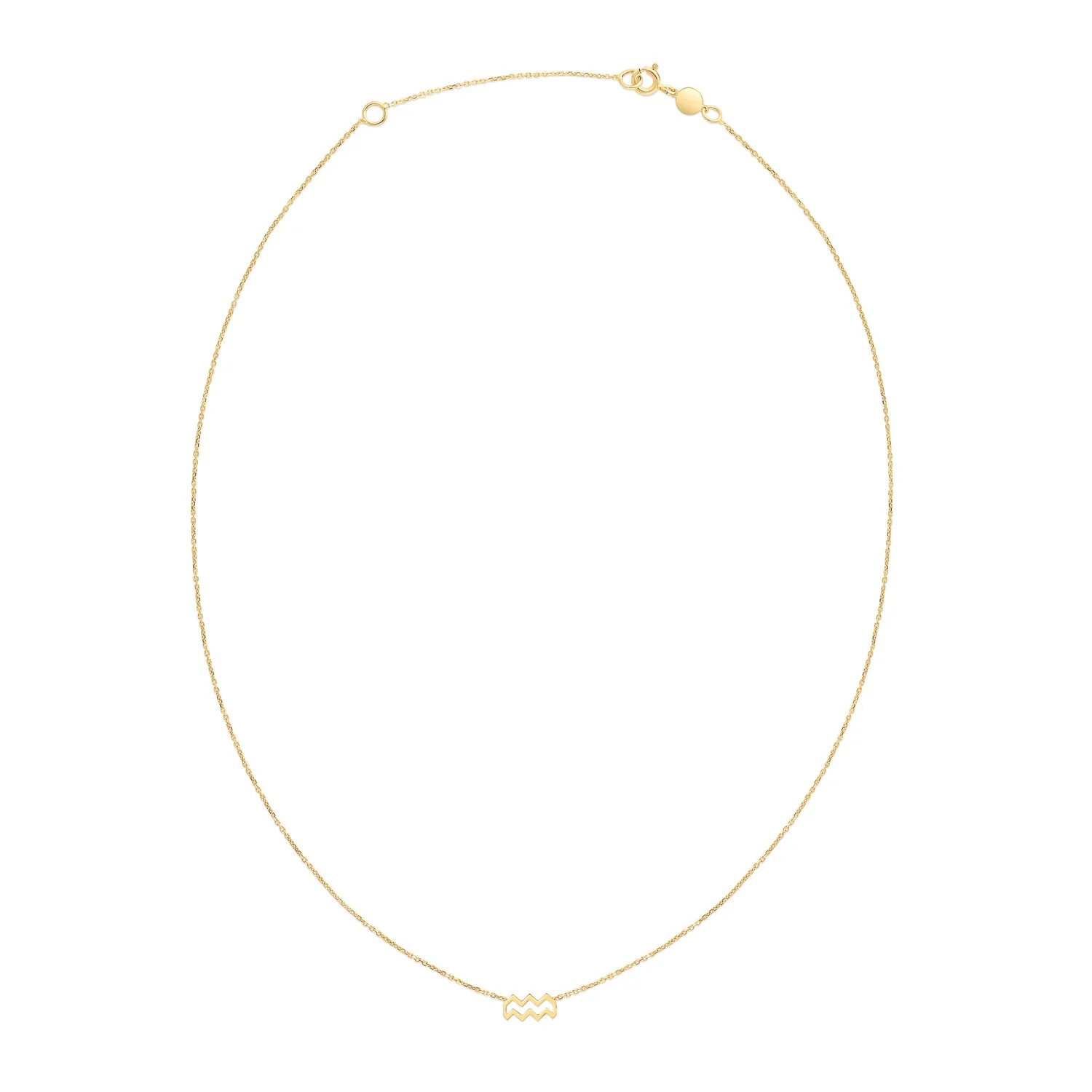 14K Yellow Gold Aquarius Necklace - Image 4