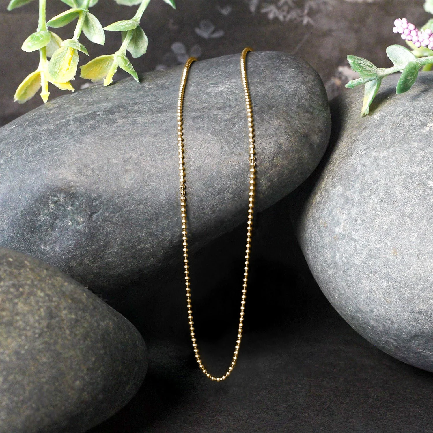14k Yellow Gold Bead Chain 1.0mm - Image 10