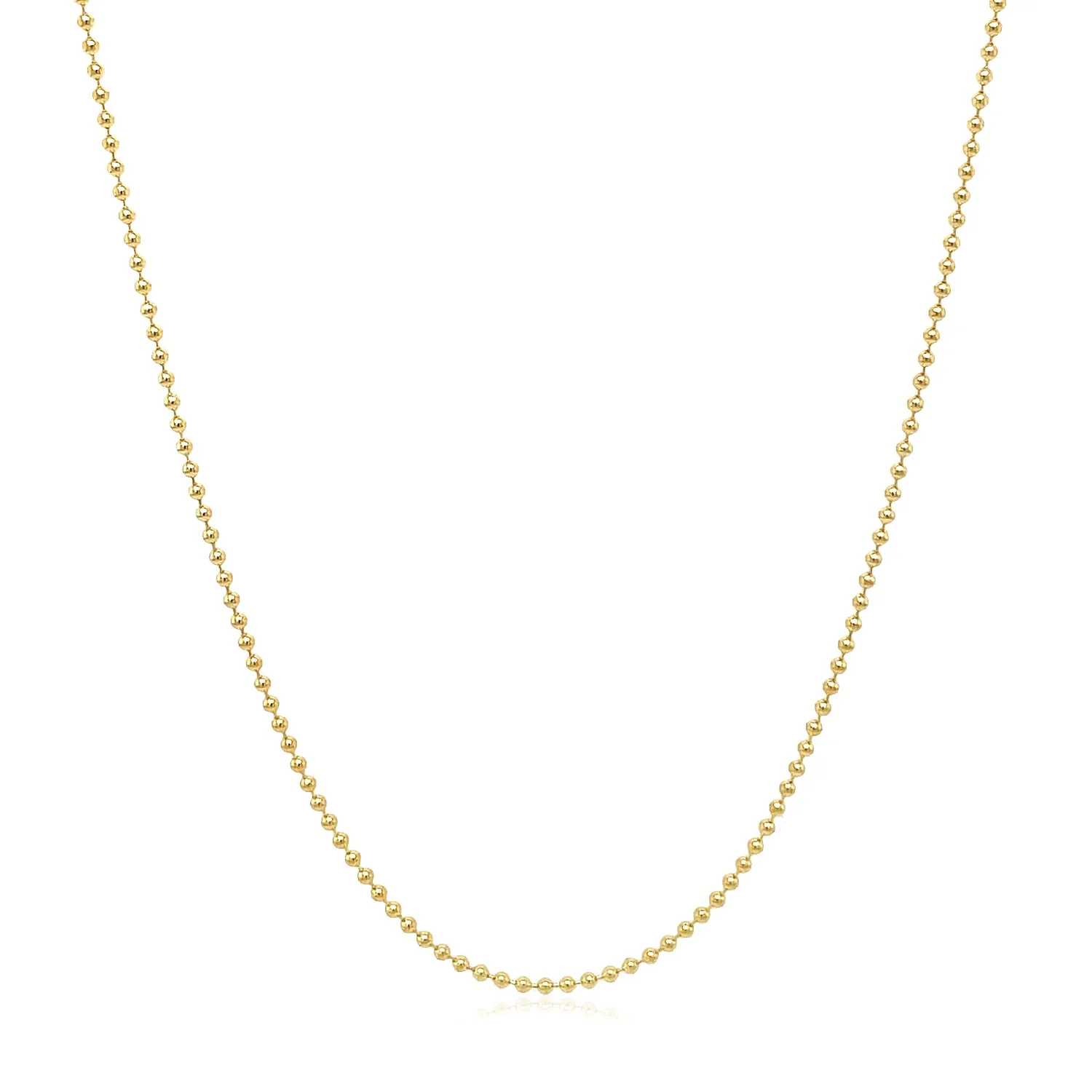 14k Yellow Gold Bead Chain 1.0mm - Image 14