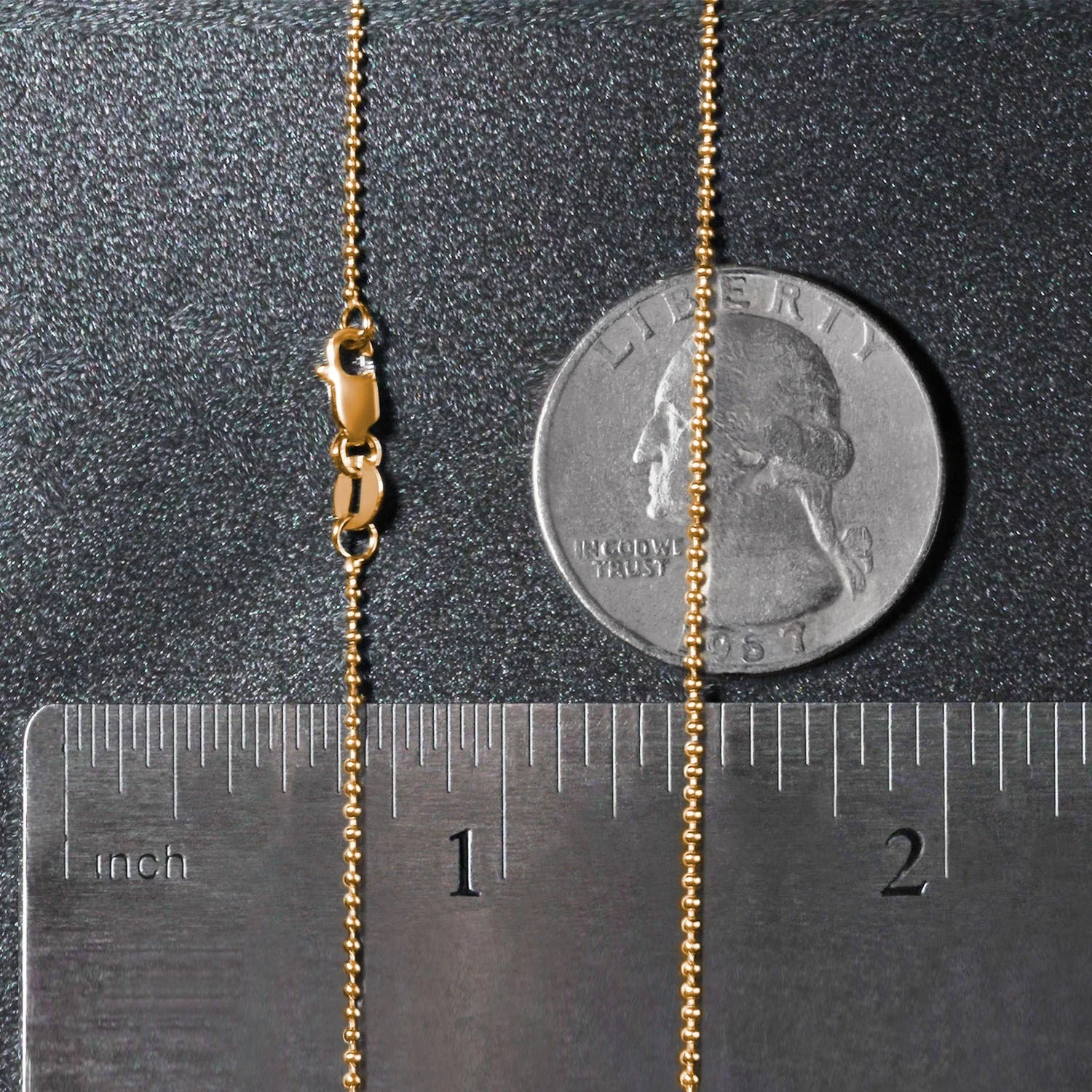 14k Yellow Gold Bead Chain 1.0mm - Image 31
