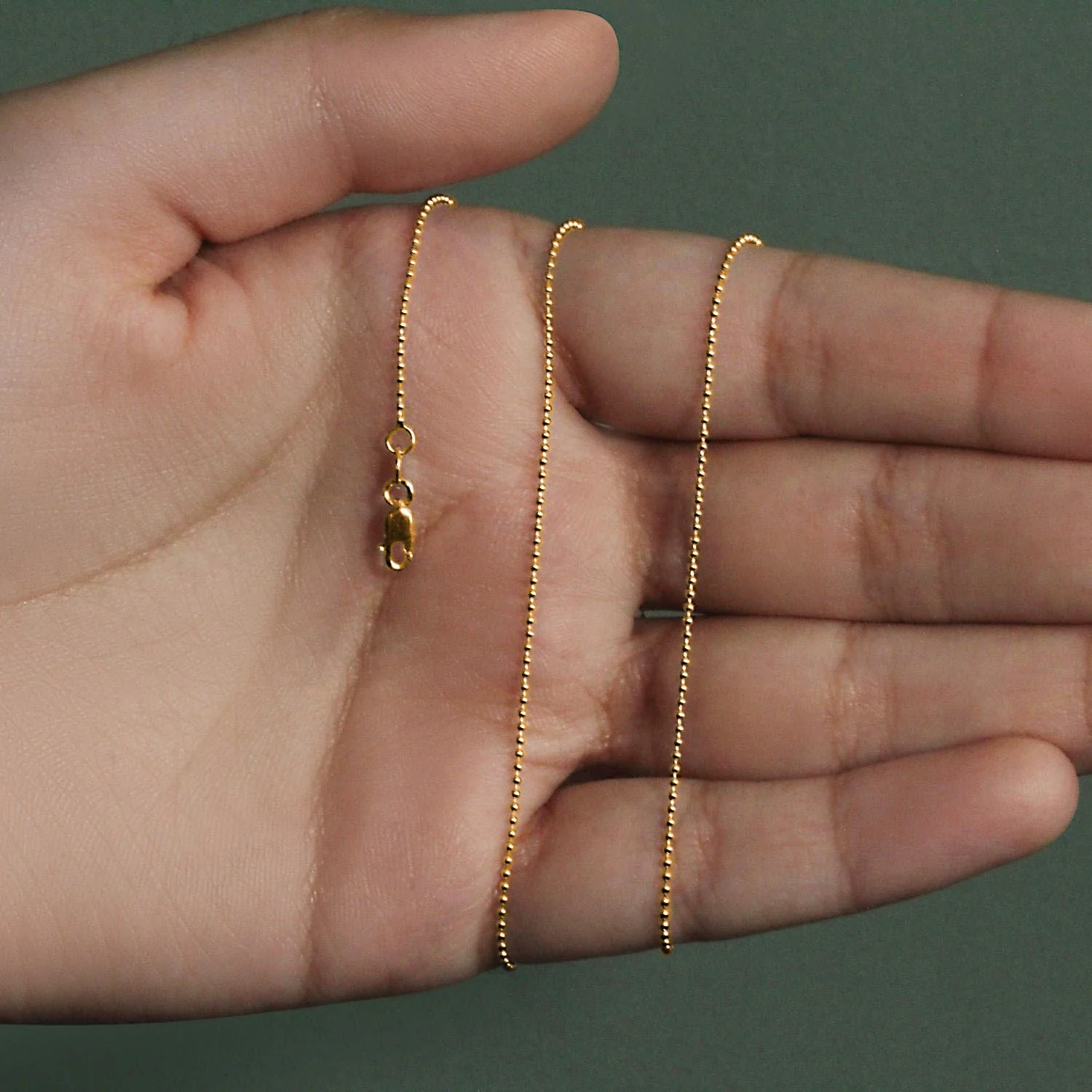 14k Yellow Gold Bead Chain 1.0mm - Image 33