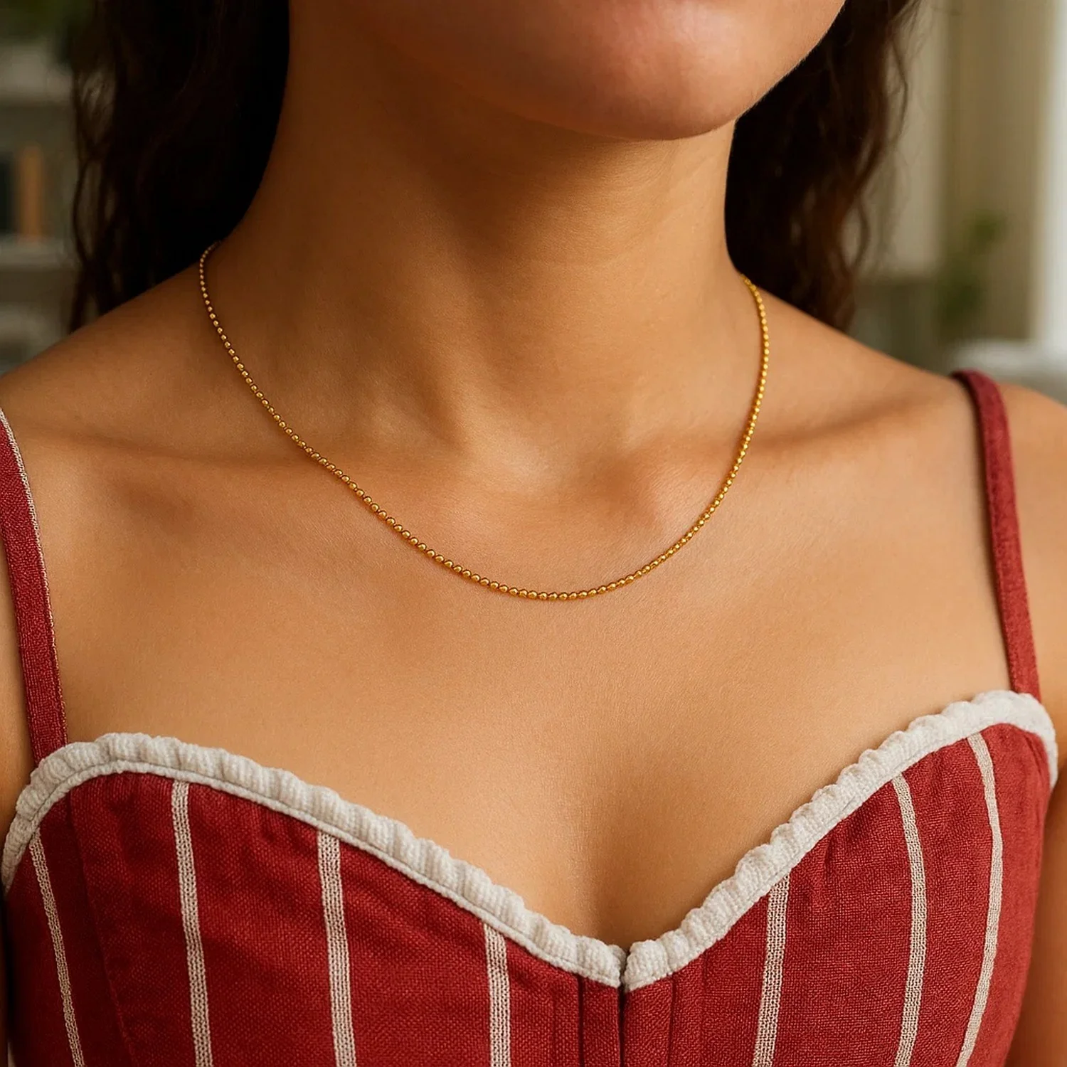 14k Yellow Gold Bead Chain 1.0mm - Image 34