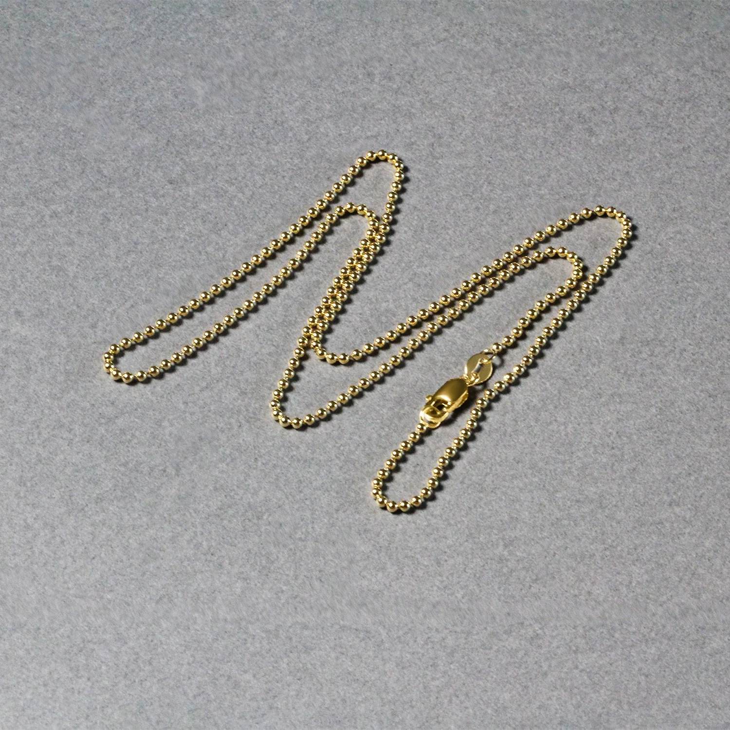 14k Yellow Gold Bead Chain 1.5mm - Image 14