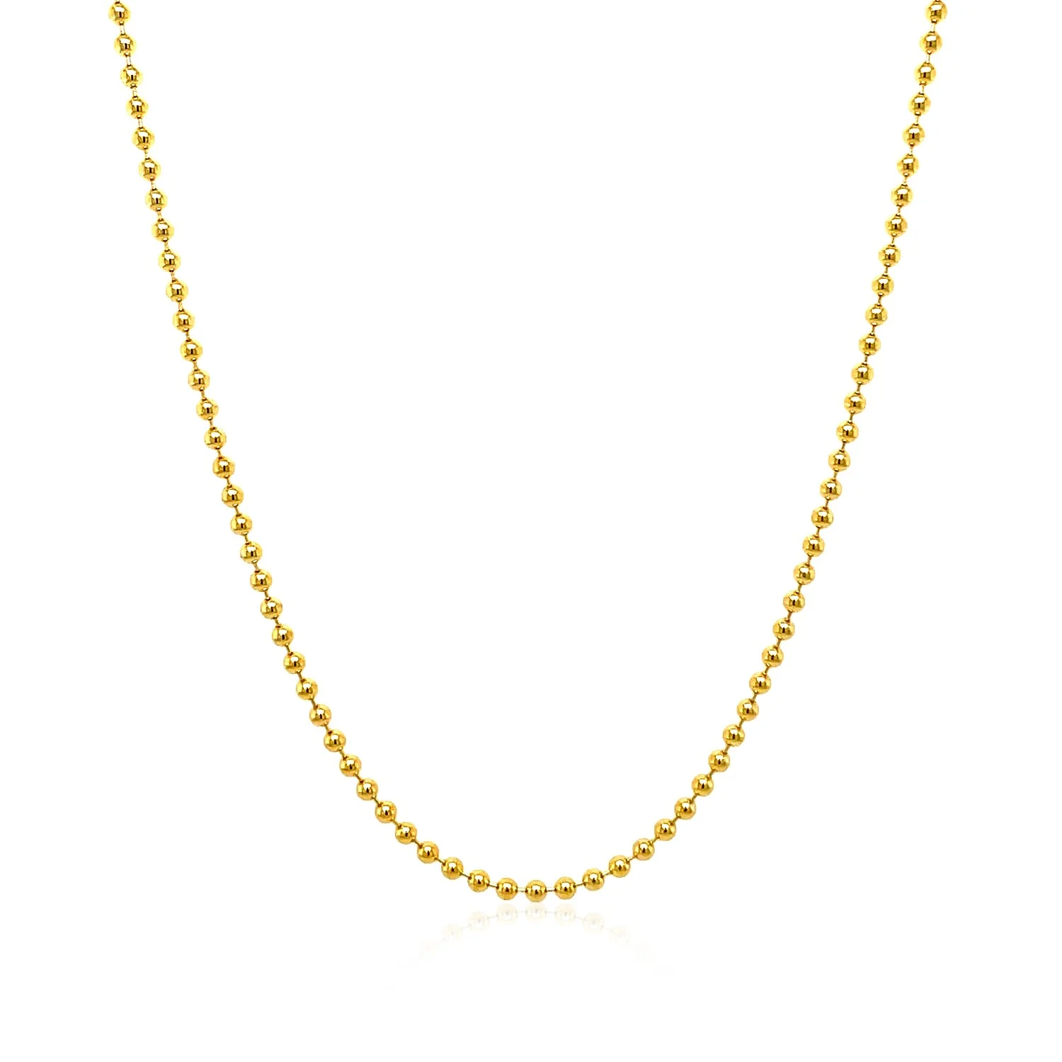 14k Yellow Gold Bead Chain 1.5mm - Image 9