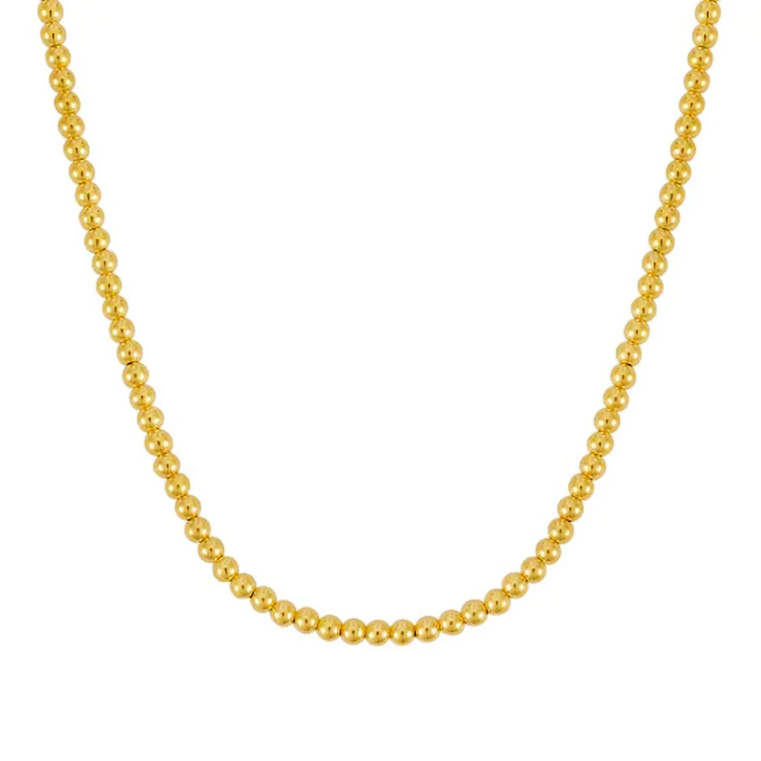 14k Yellow Gold Bead Chain Necklace(4mm) - Image 2