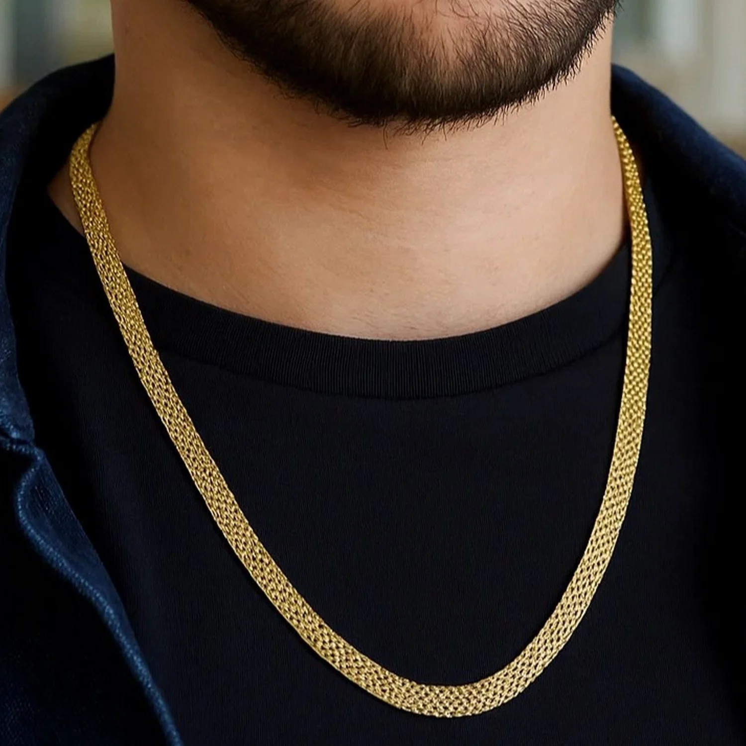 14k Yellow Gold Bismarck Chain (7.00 mm) - Image 9