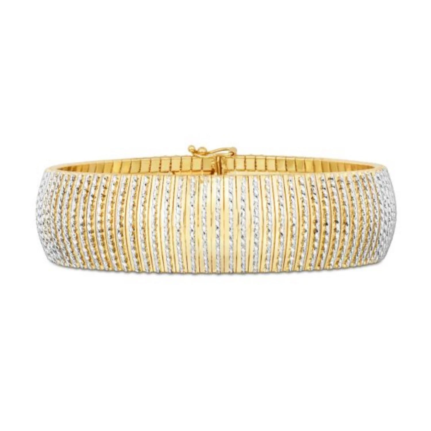 14k Yellow Gold Bold Diamante Flex Bracelet - Image 3