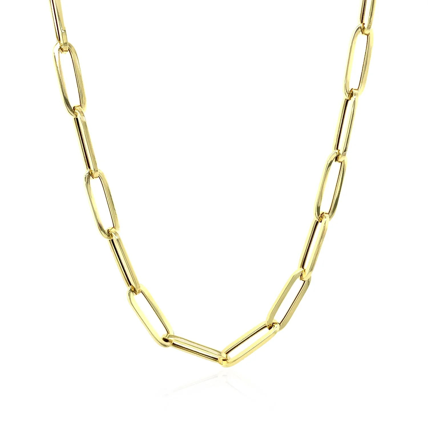 14K Yellow Gold Bold Paperclip Chain (4.2 mm) - Image 4
