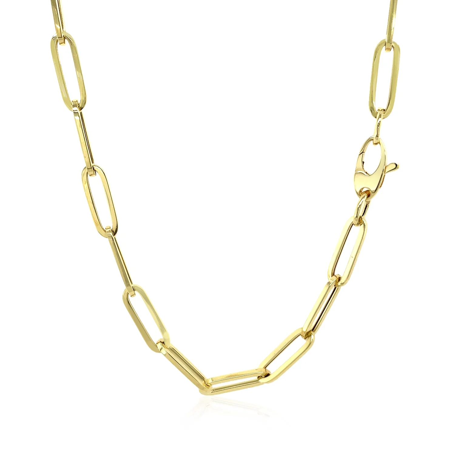 14K Yellow Gold Bold Paperclip Chain (4.2 mm) - Image 8