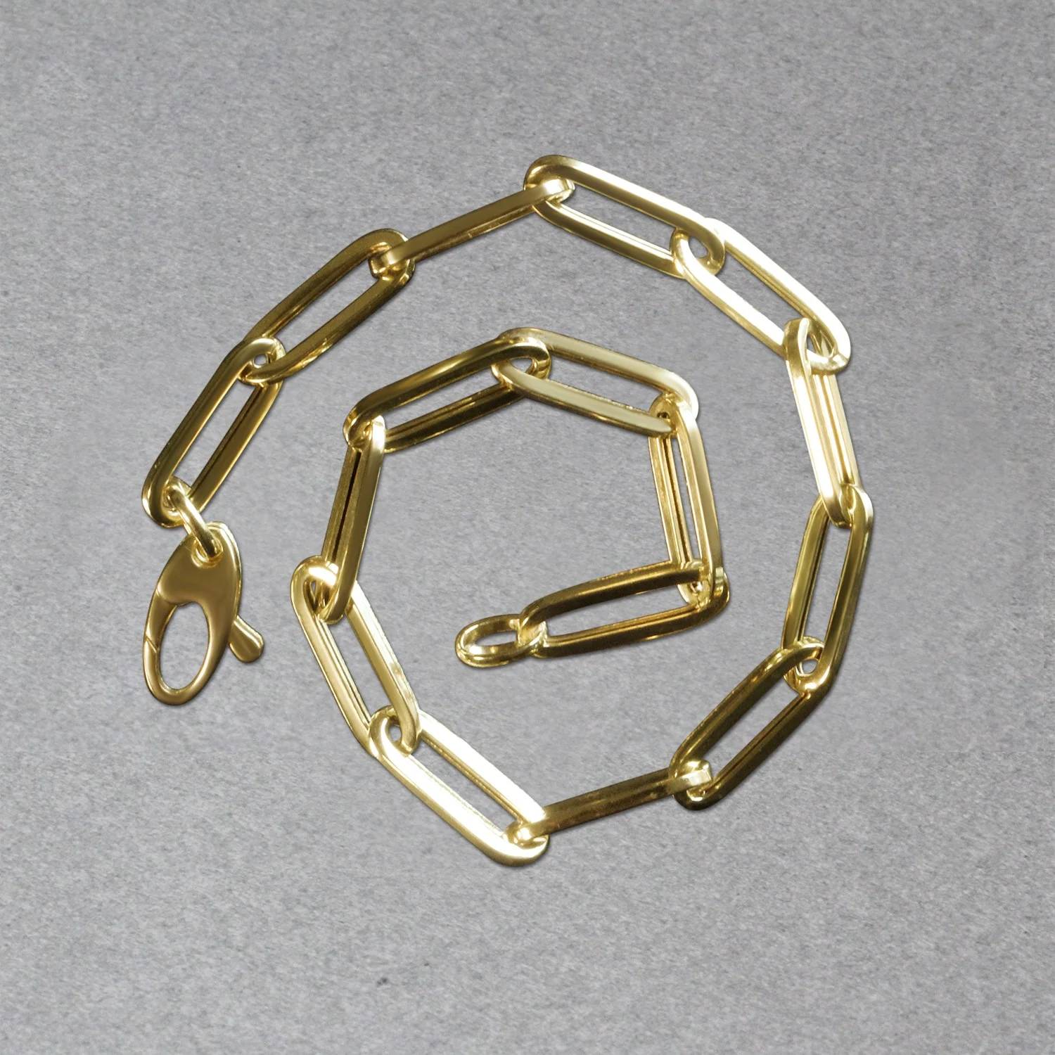 14K Yellow Gold Bold Paperclip Chain Bracelet - Image 5