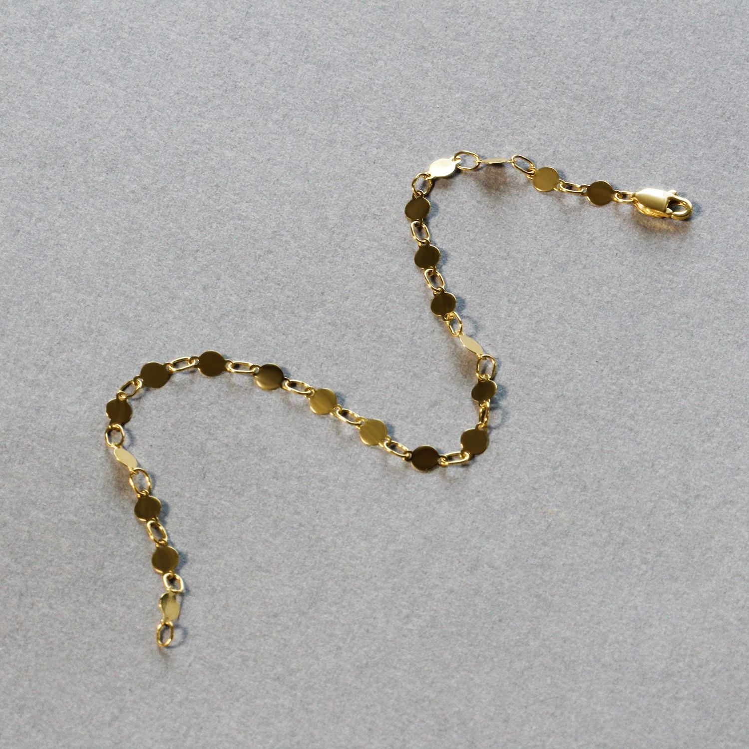 14k Yellow Gold Bracelet with Polished Circles - Image 2