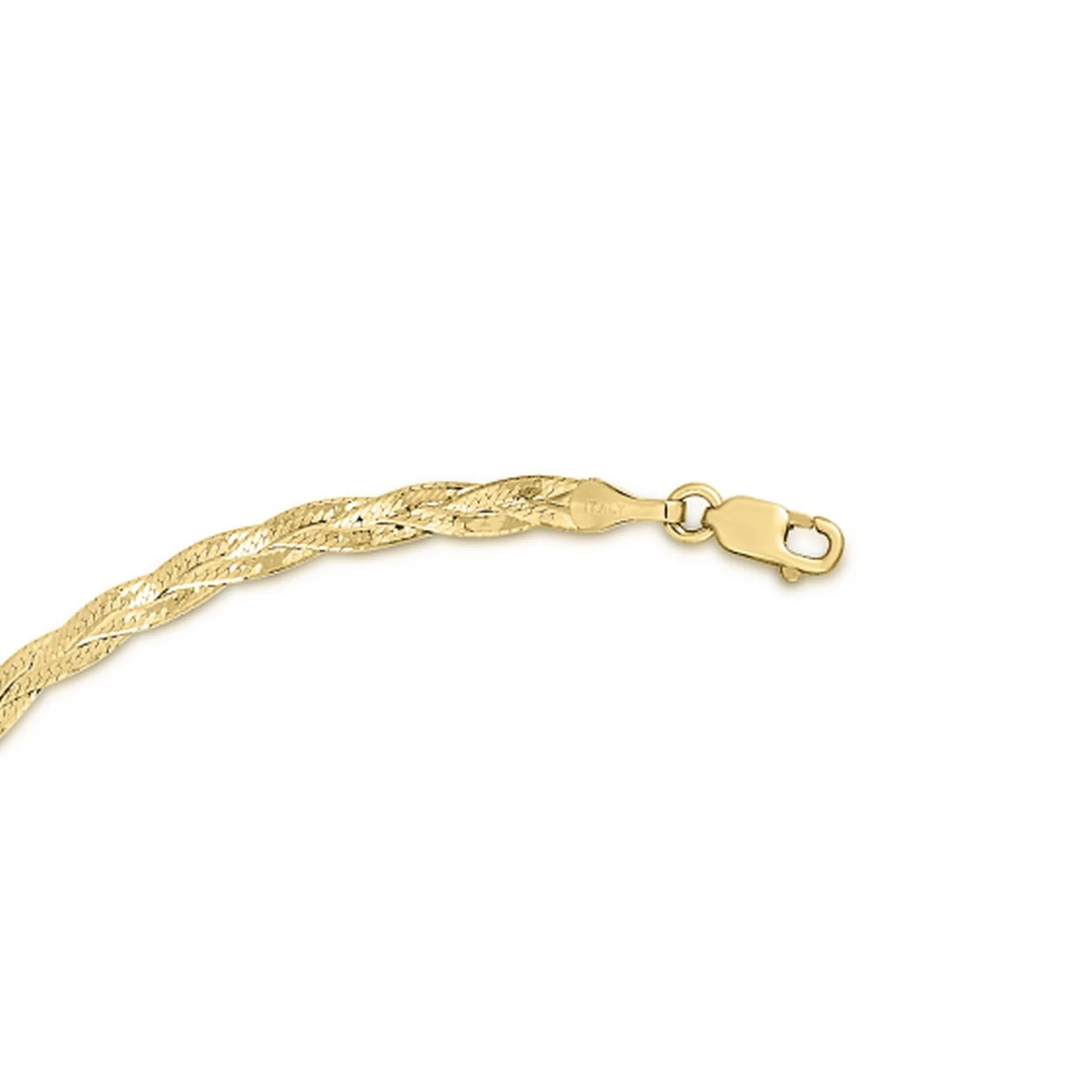 14k Yellow Gold Braided Herringbone Chain (3.2mm) - Image 10