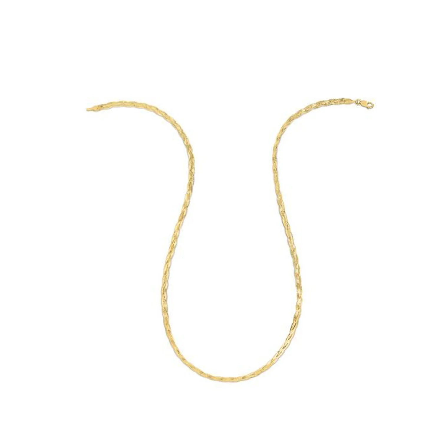 14k Yellow Gold Braided Herringbone Chain (3.2mm) - Image 4