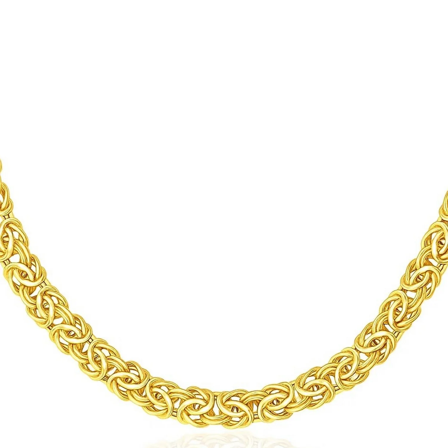 14k Yellow Gold Byzantine Design Stylish Necklace - Image 3