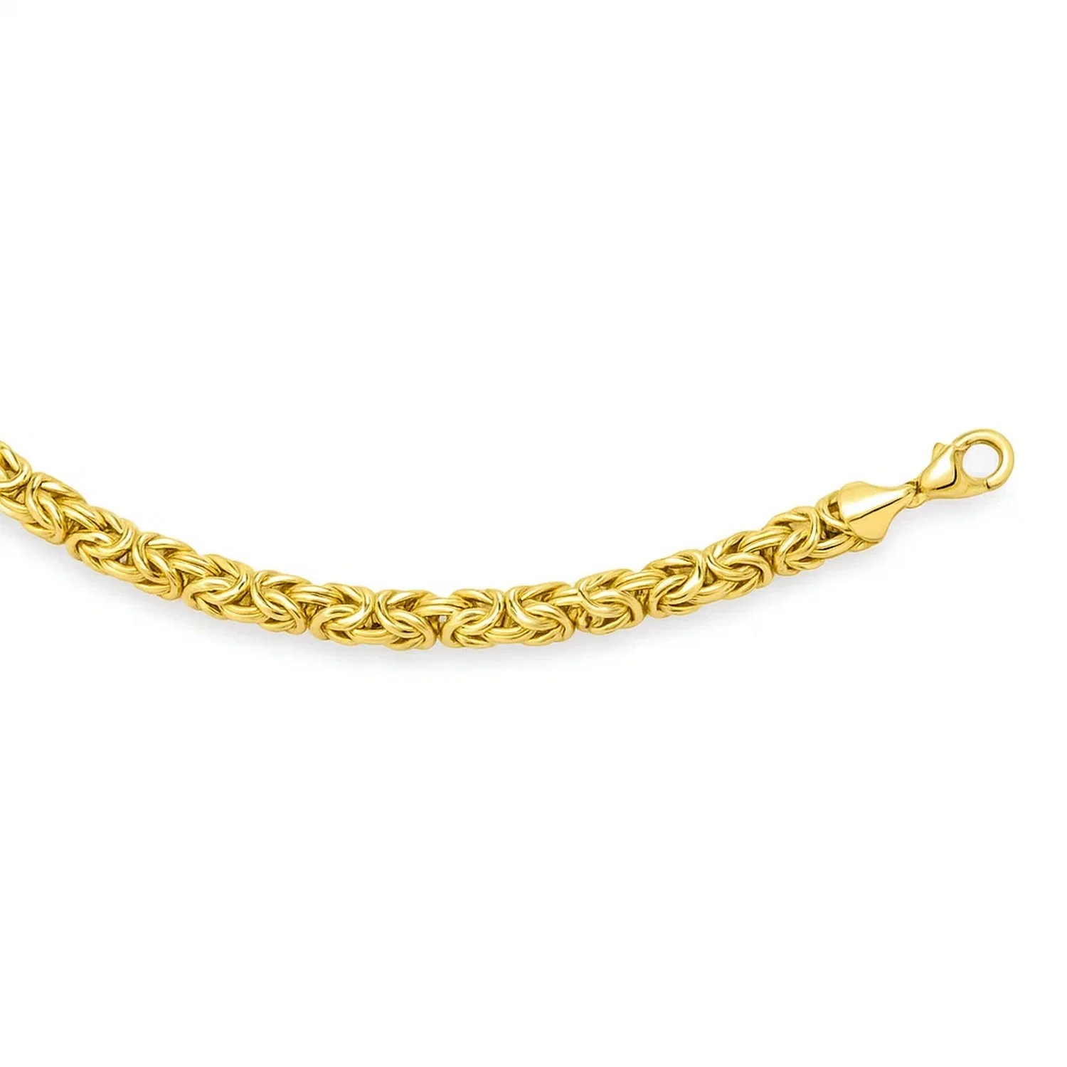 14k Yellow Gold Byzantine Link Shiny Bracelet - Image 2