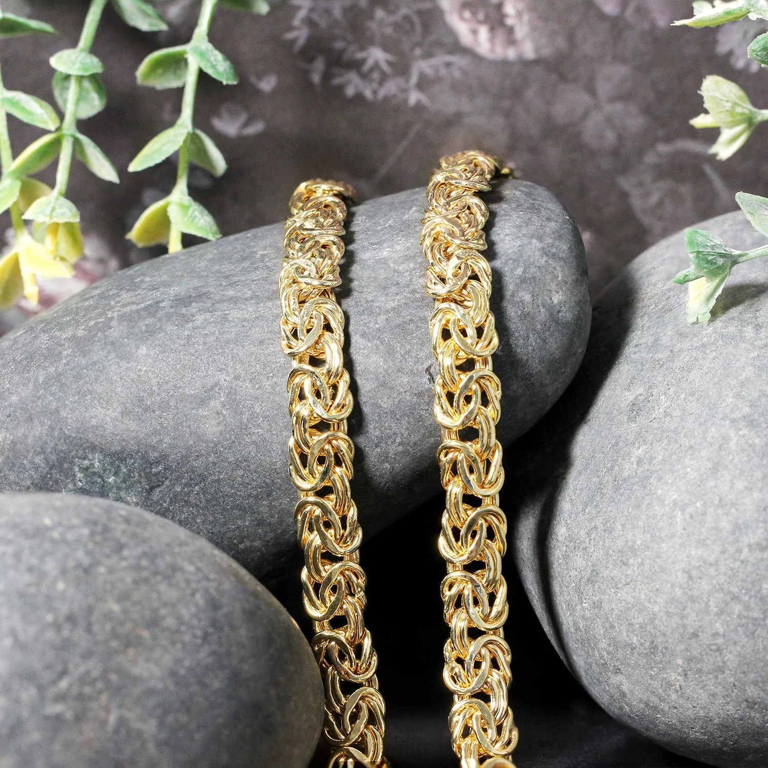 14k Yellow Gold Byzantine Motif Chain Necklace - Image 11