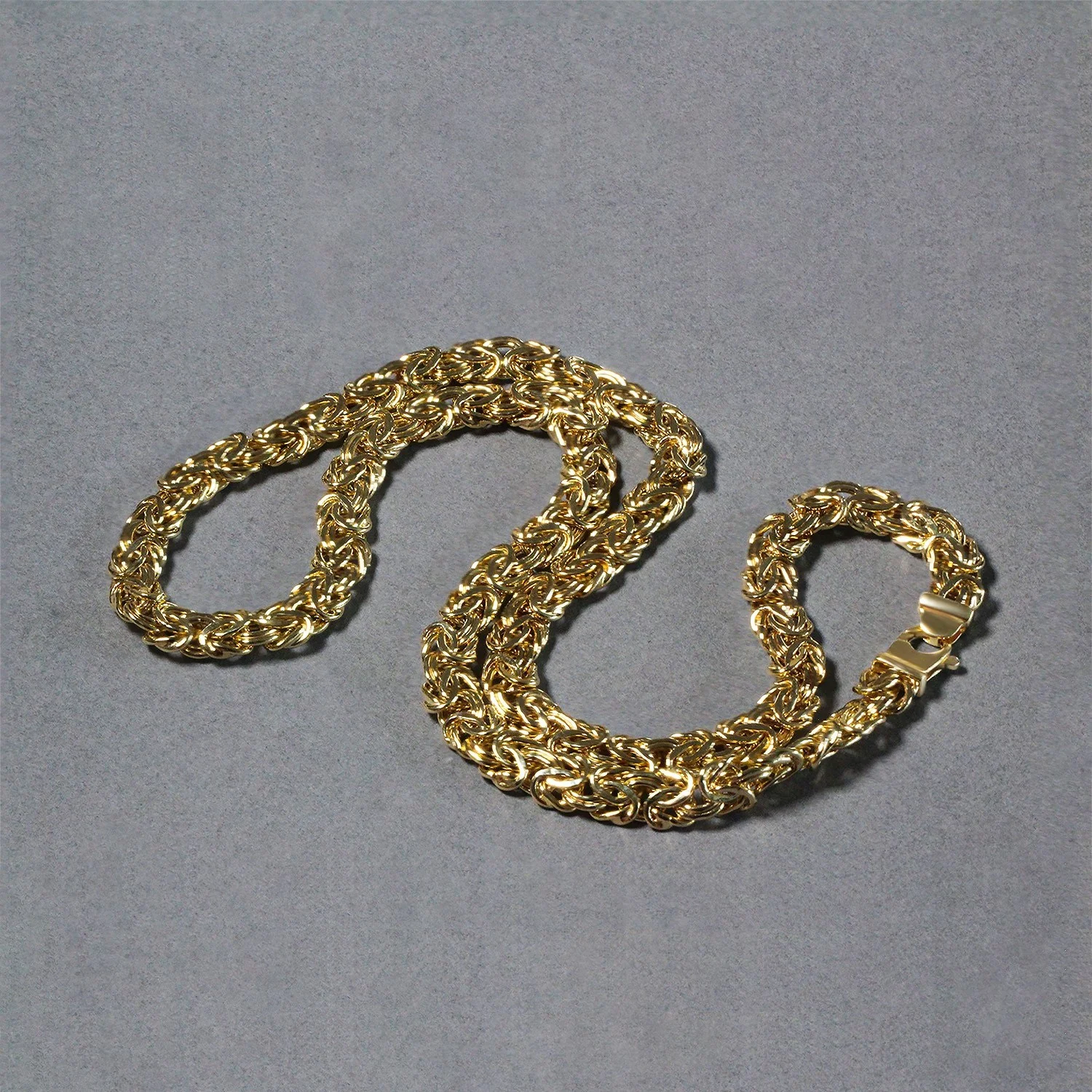 14k Yellow Gold Byzantine Motif Chain Necklace - Image 15