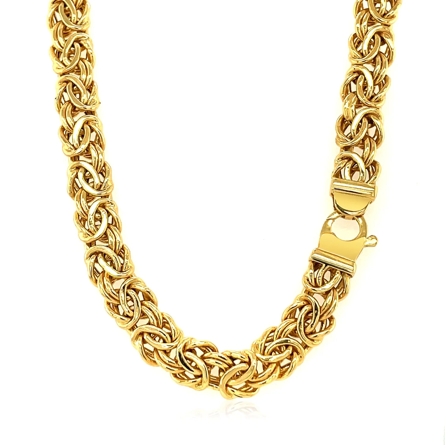 14k Yellow Gold Byzantine Motif Chain Necklace - Image 18