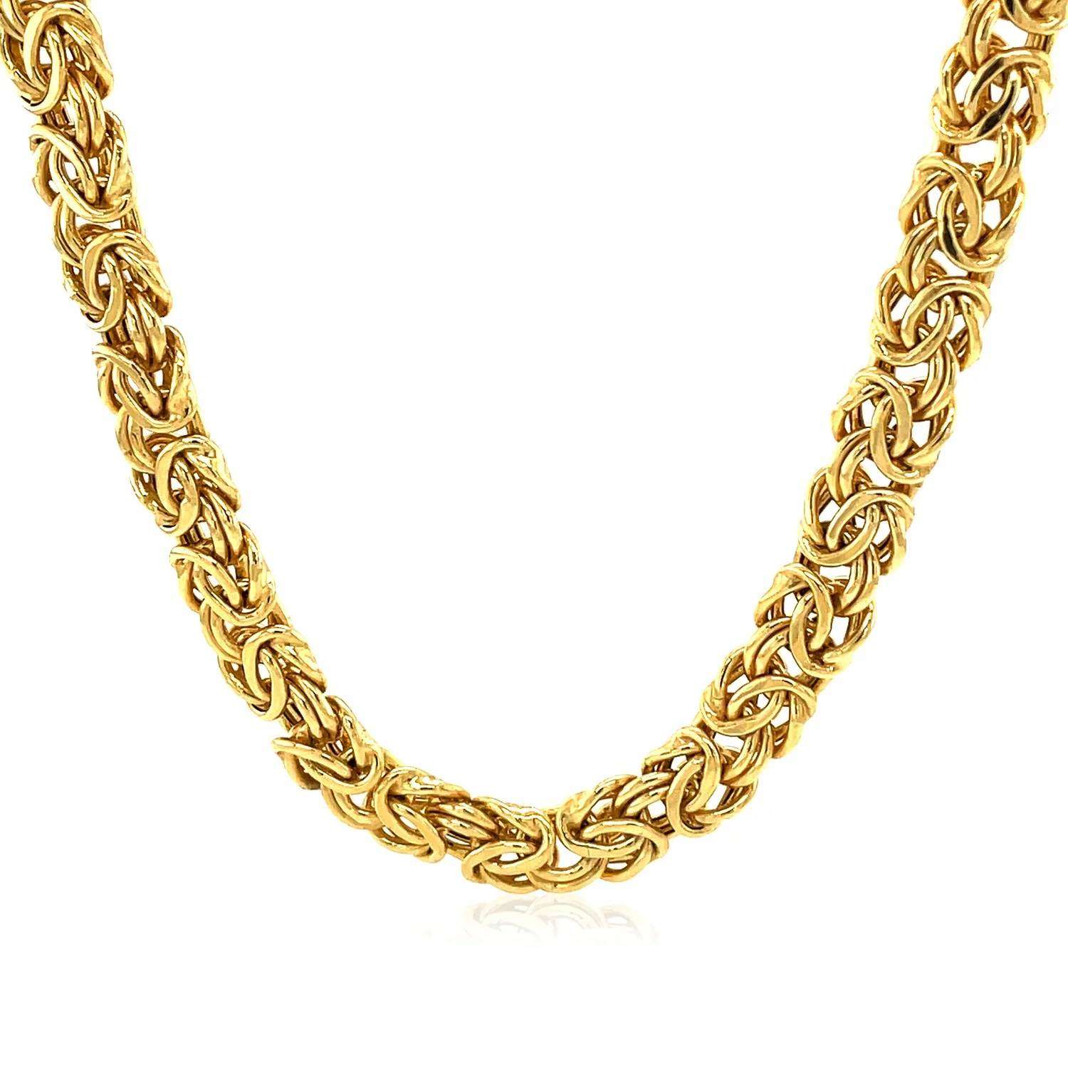14k Yellow Gold Byzantine Motif Chain Necklace - Image 3