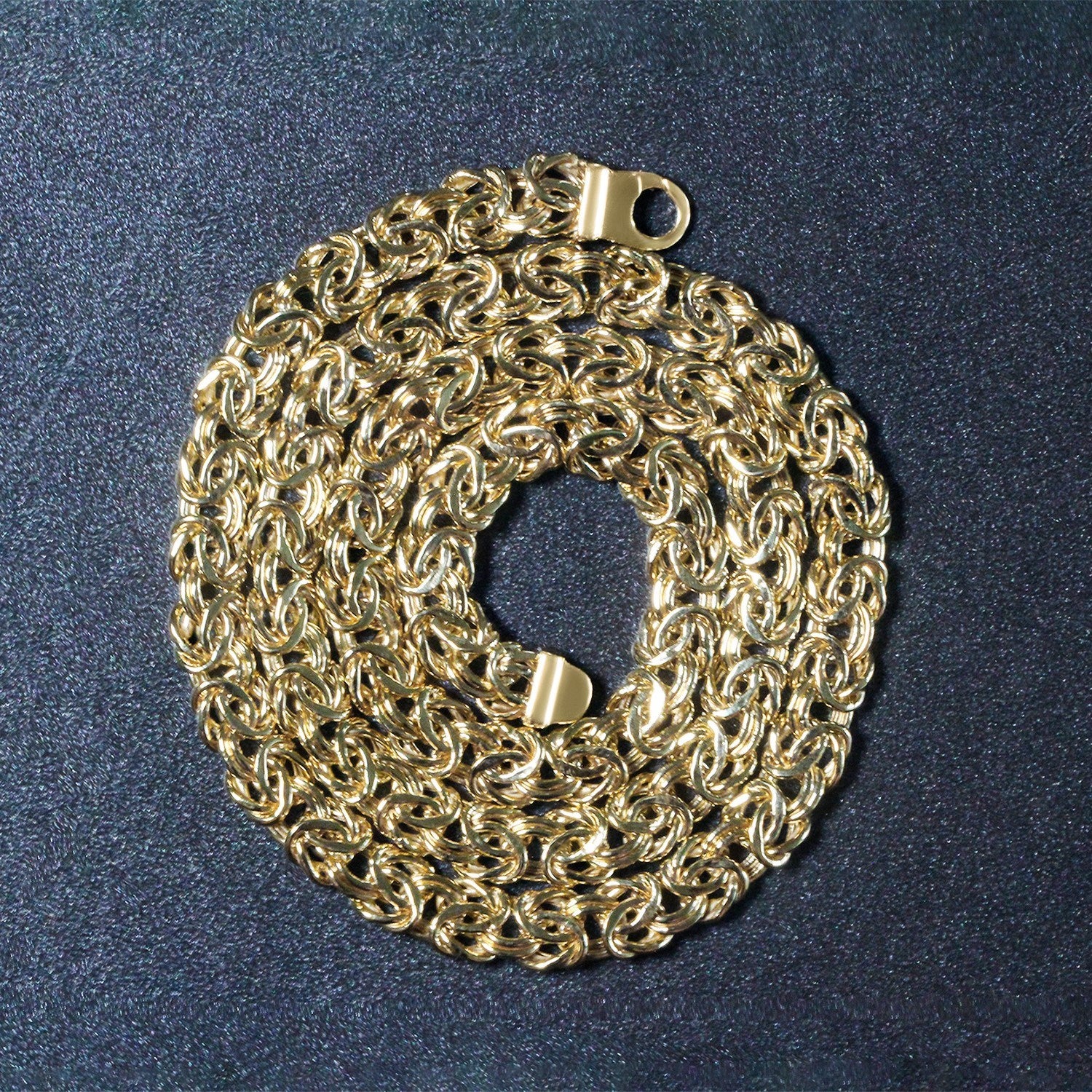 14k Yellow Gold Byzantine Motif Chain Necklace - Image 30