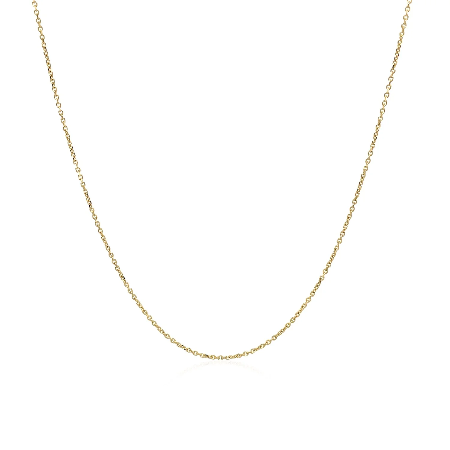 14k Yellow Gold Cable Link Chain 0.5mm - Image 4