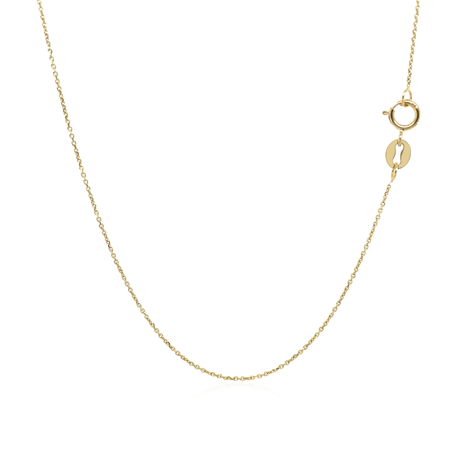 14k Yellow Gold Cable Link Chain 0.5mm - Image 5